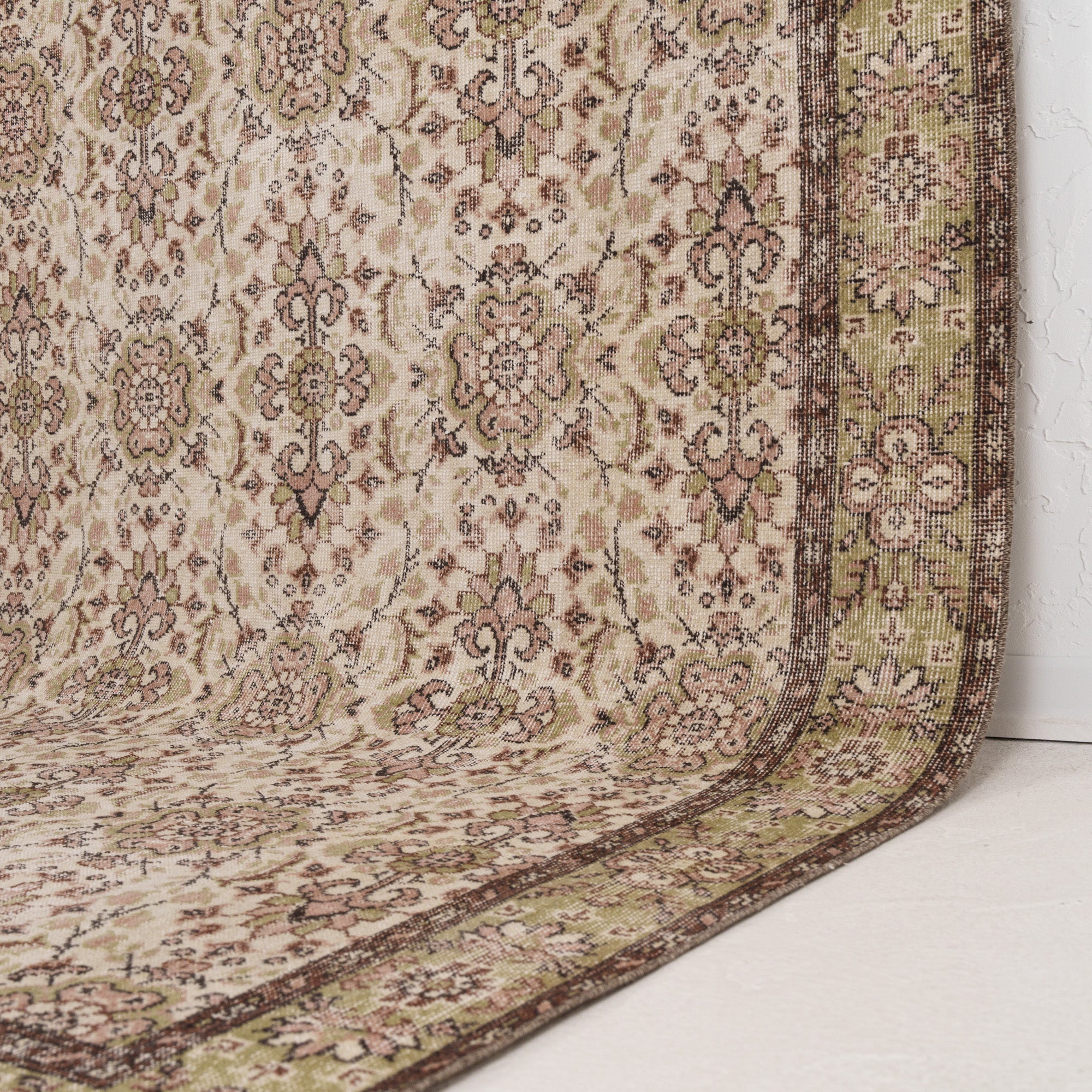 Beige and Brown Area Wool Rug