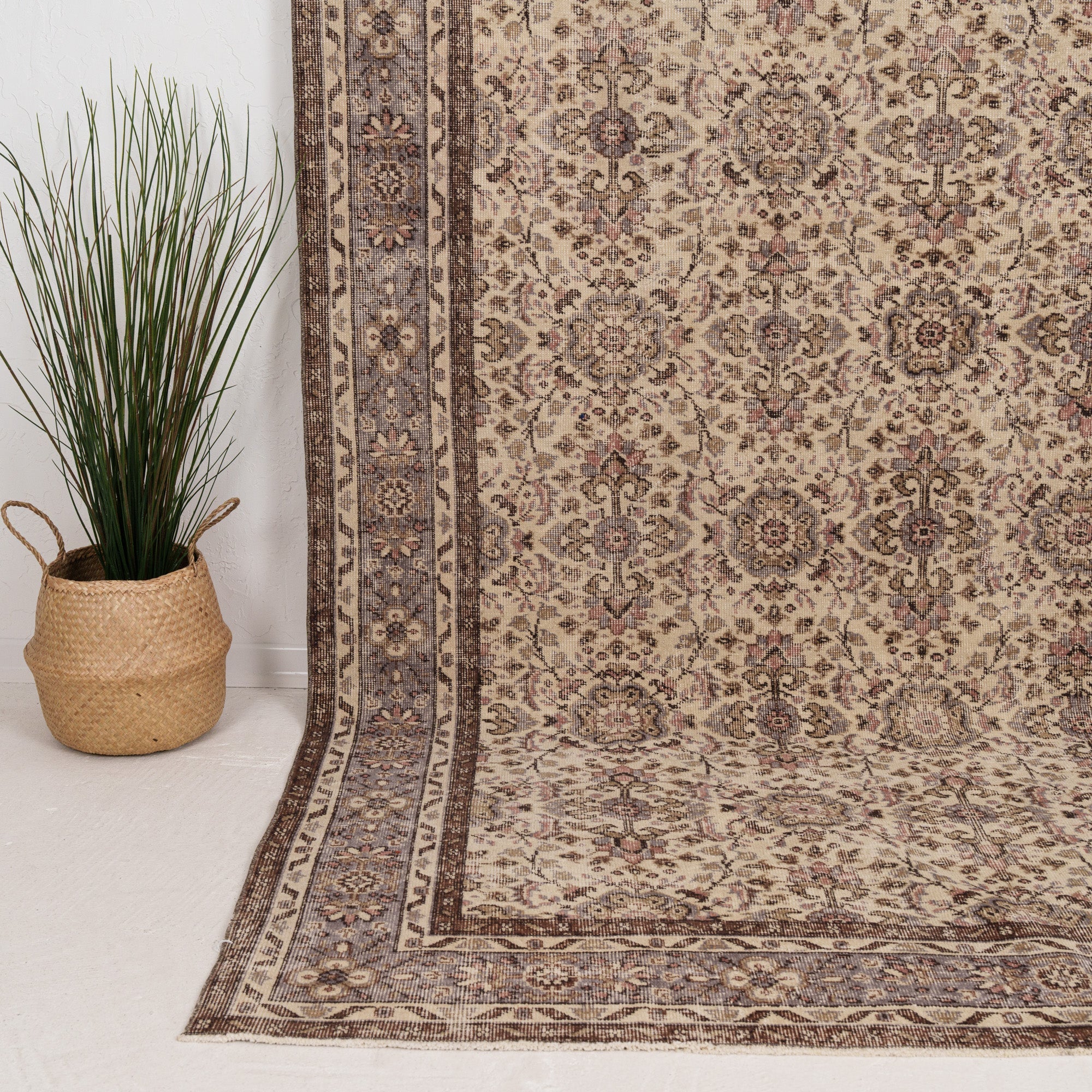 Large Brown Antique Rug