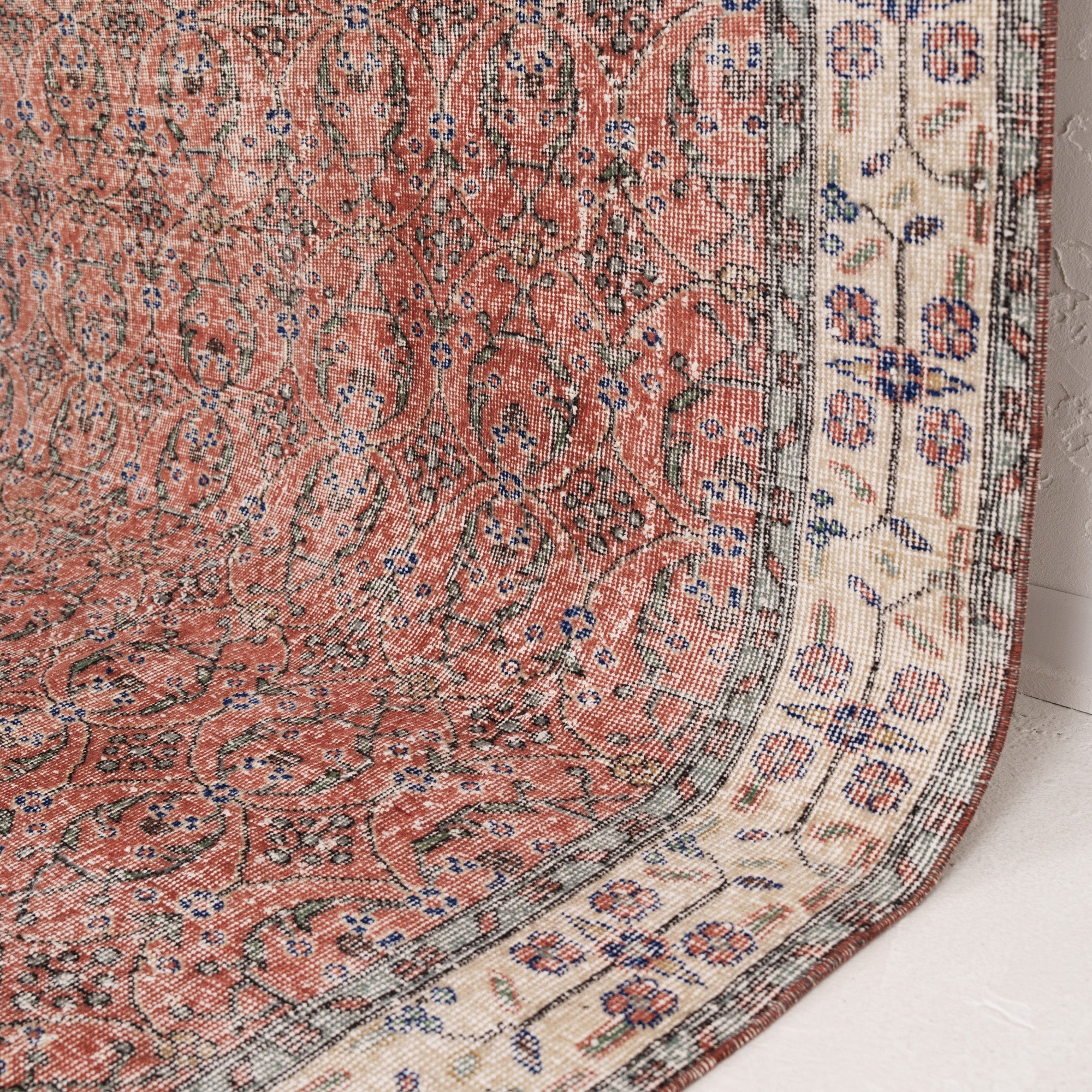 Red and Beige Area Wool Rug