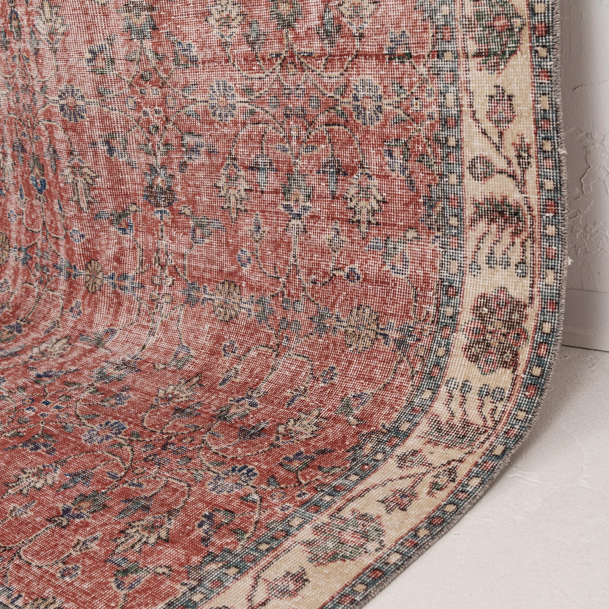 Red and Beige Area Wool Rug