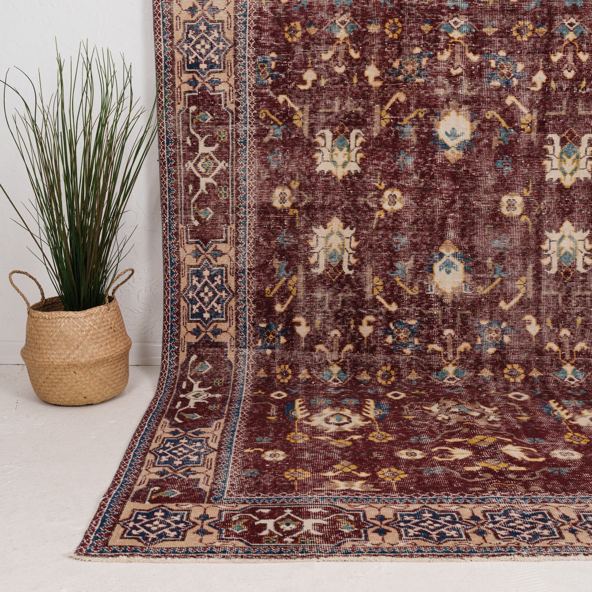 Large Brown Antique Rug