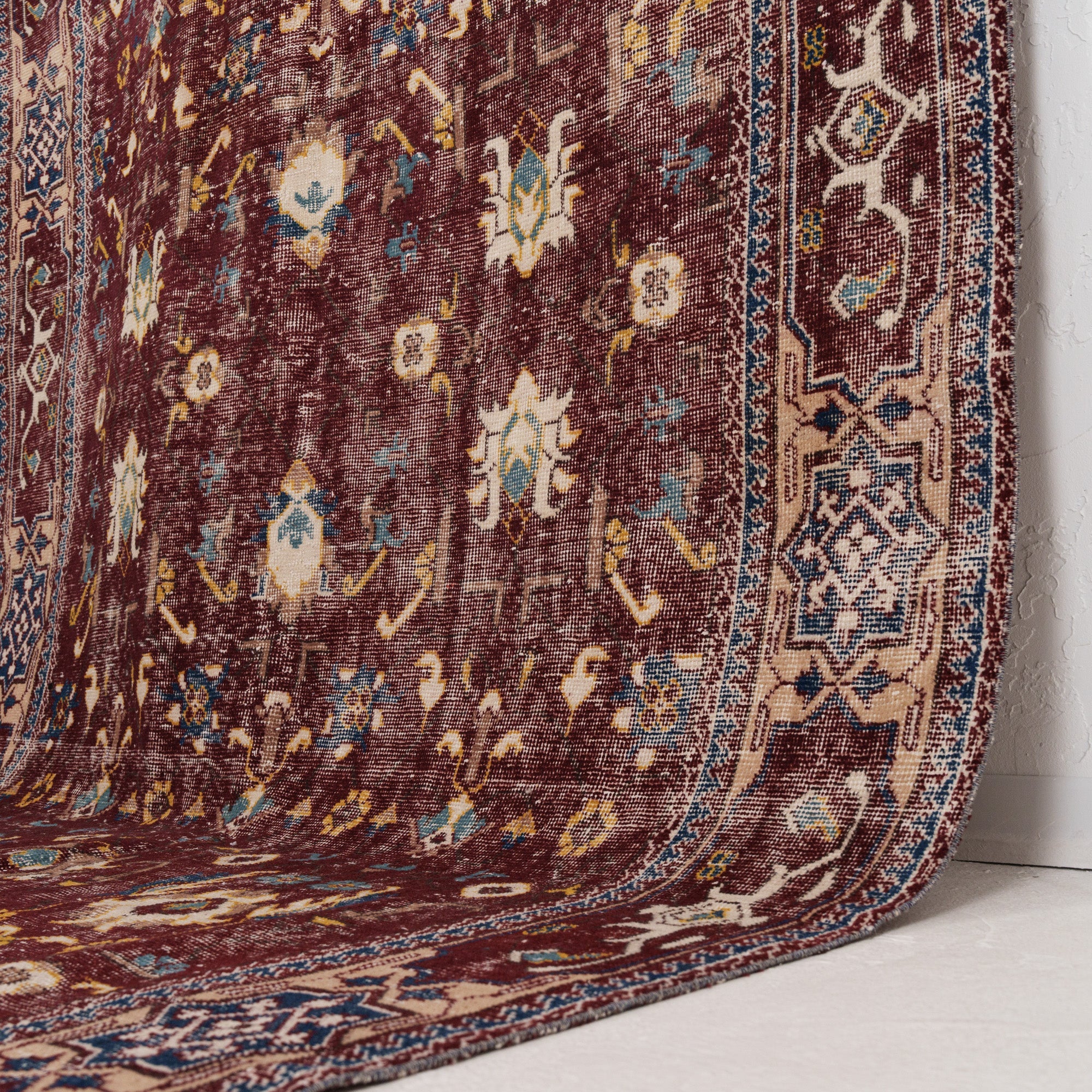 Red and Brown Area Wool Rug