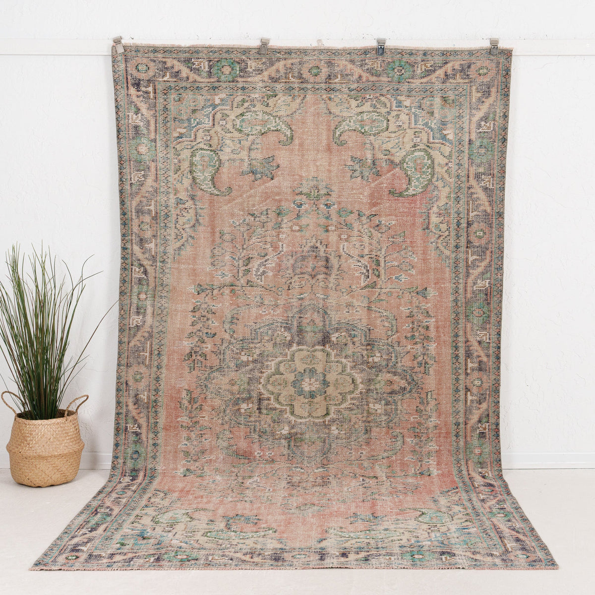 Large Green Antique Rug