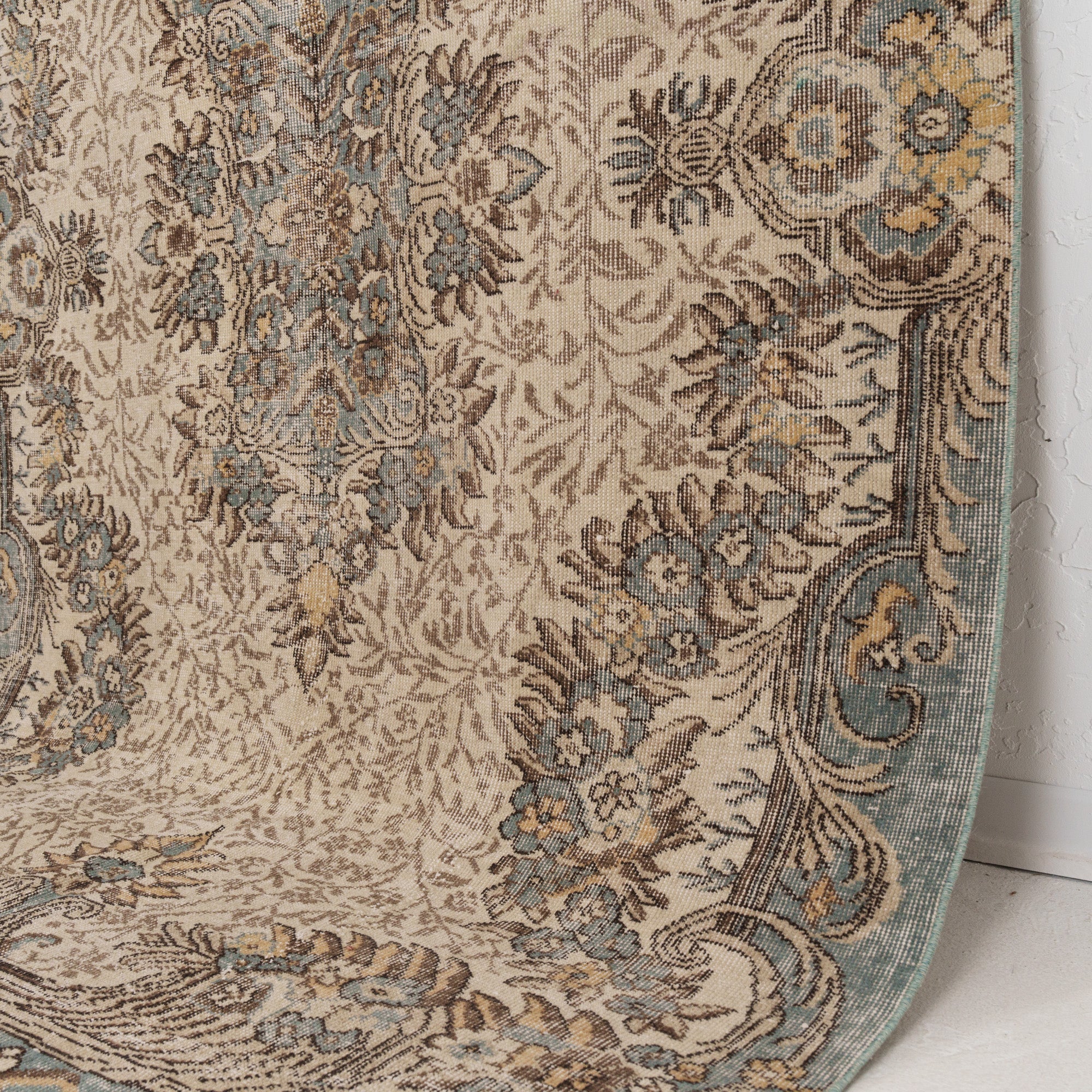Beige and Gray Area Wool Rug