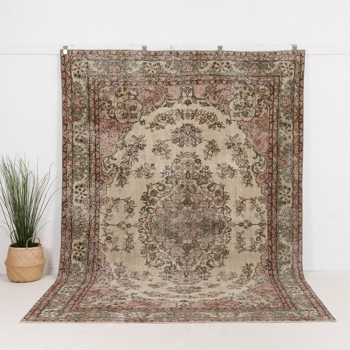 Large Pink Antique Rug