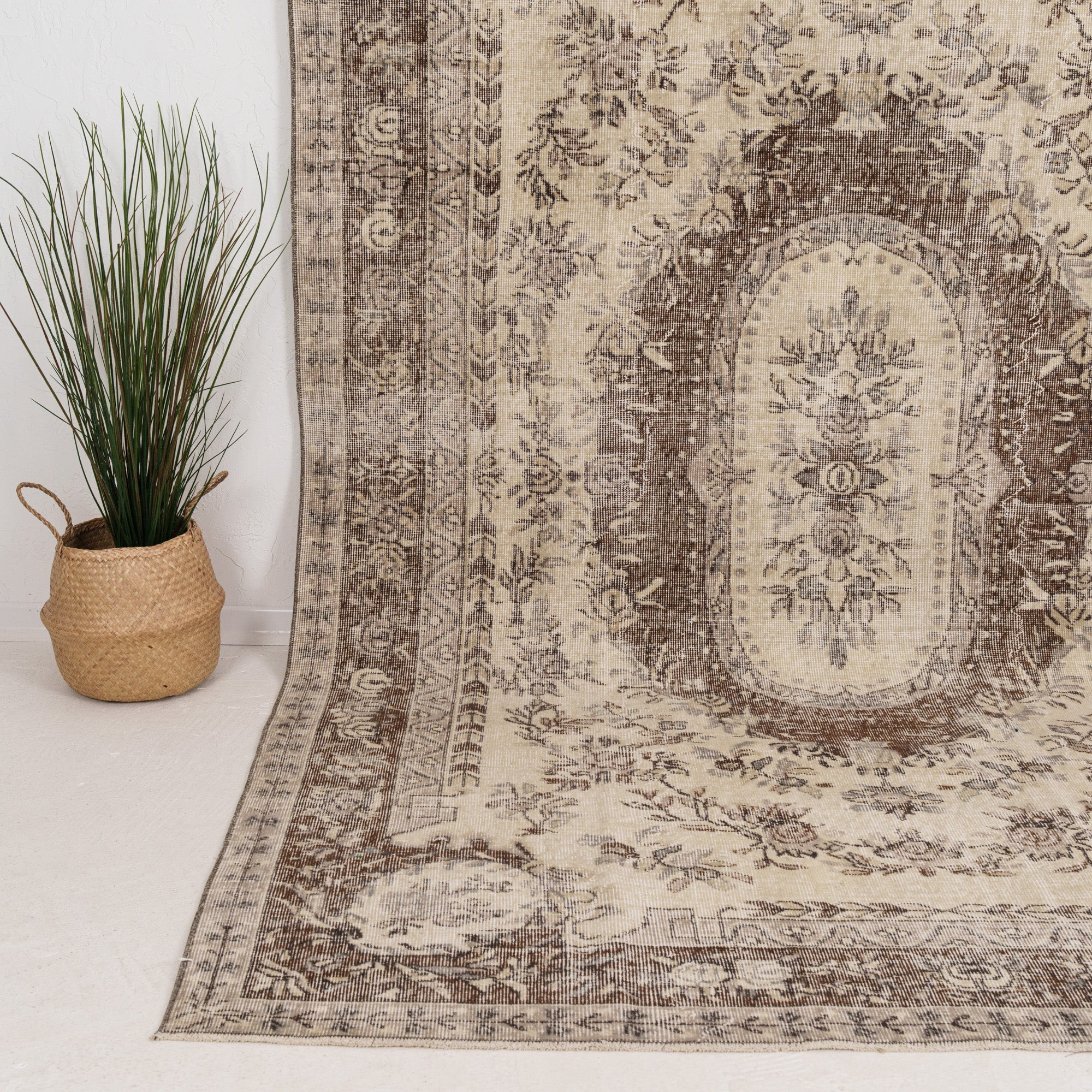 Large Brown Antique Rug