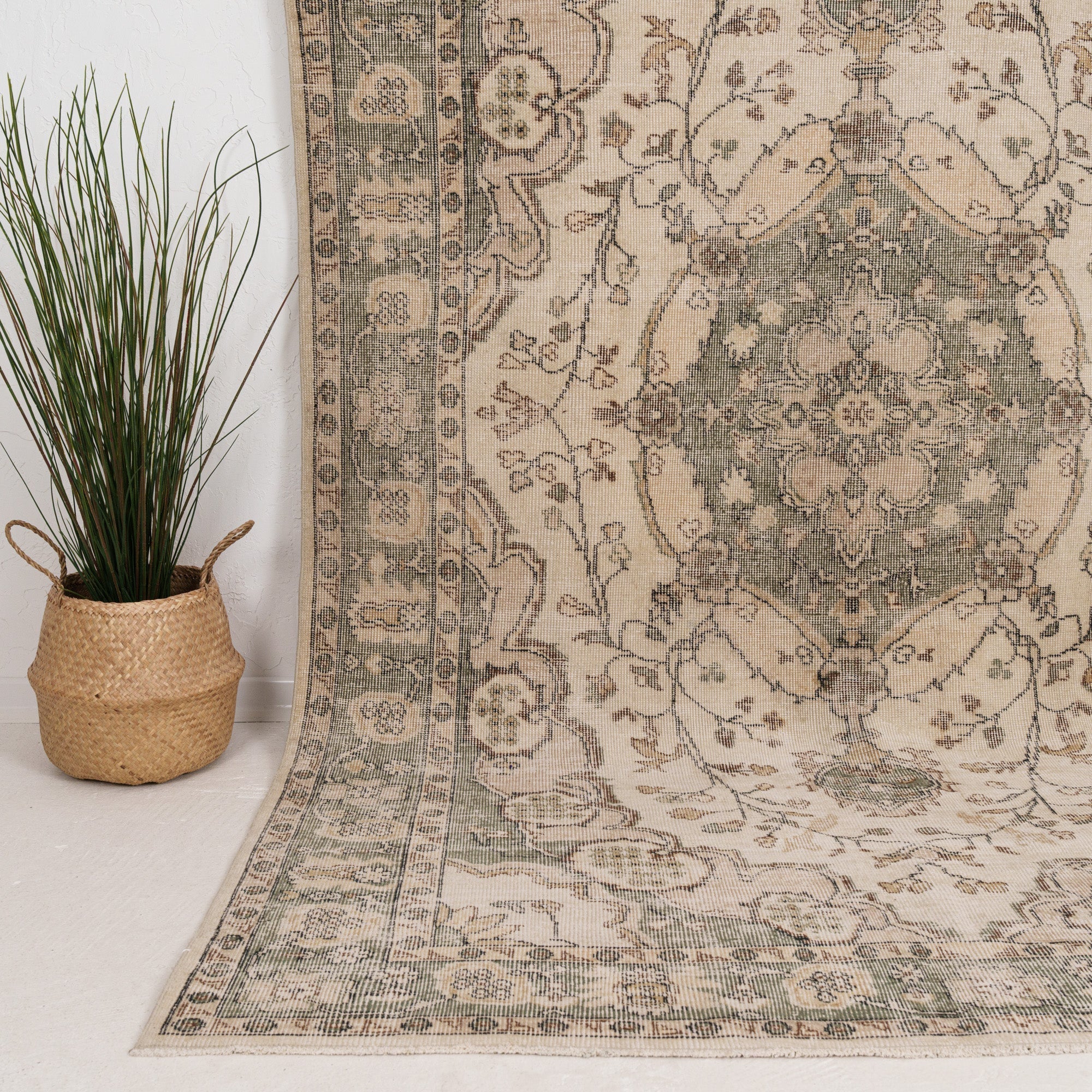 Large Green Antique Rug