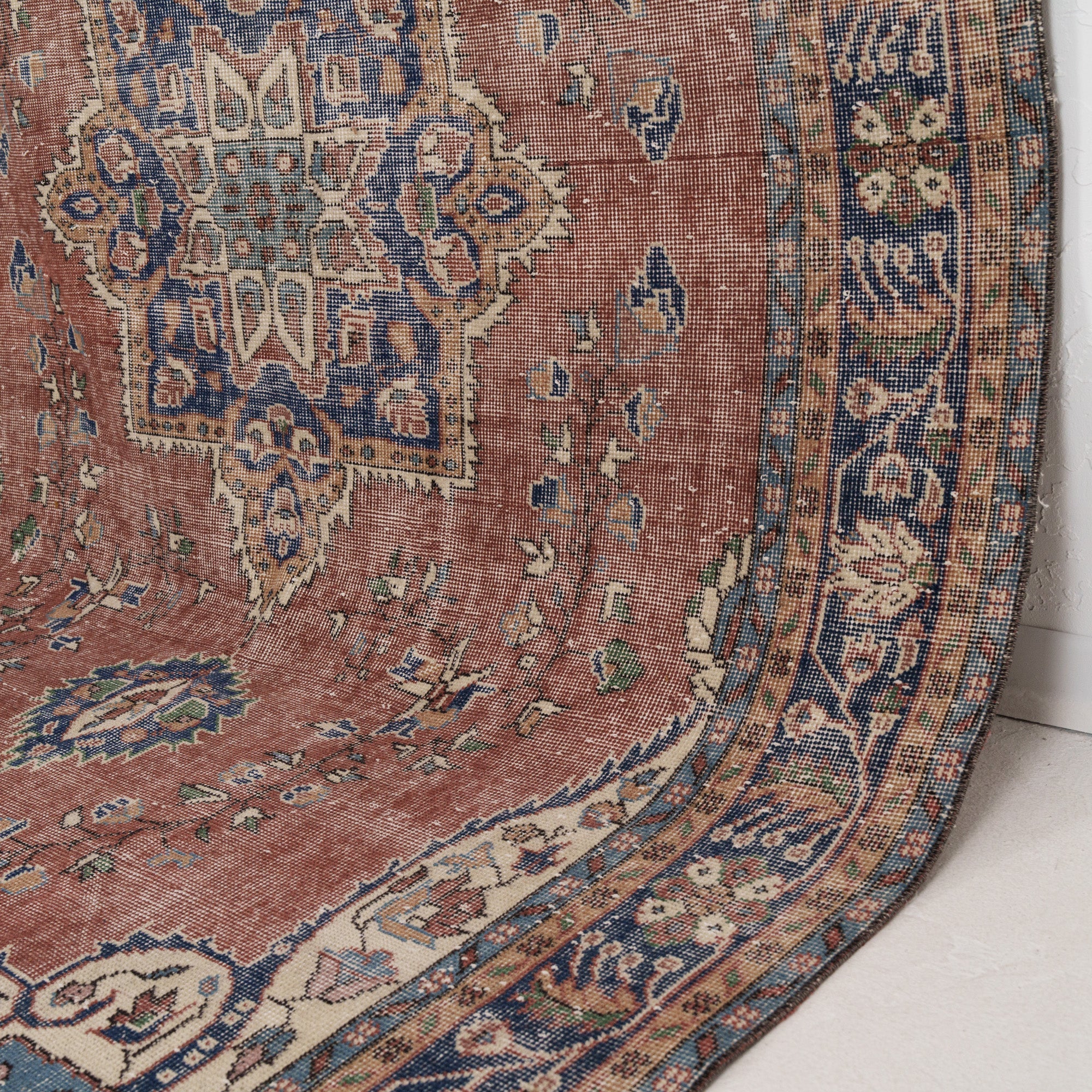 Red and Blue Area Wool Rug