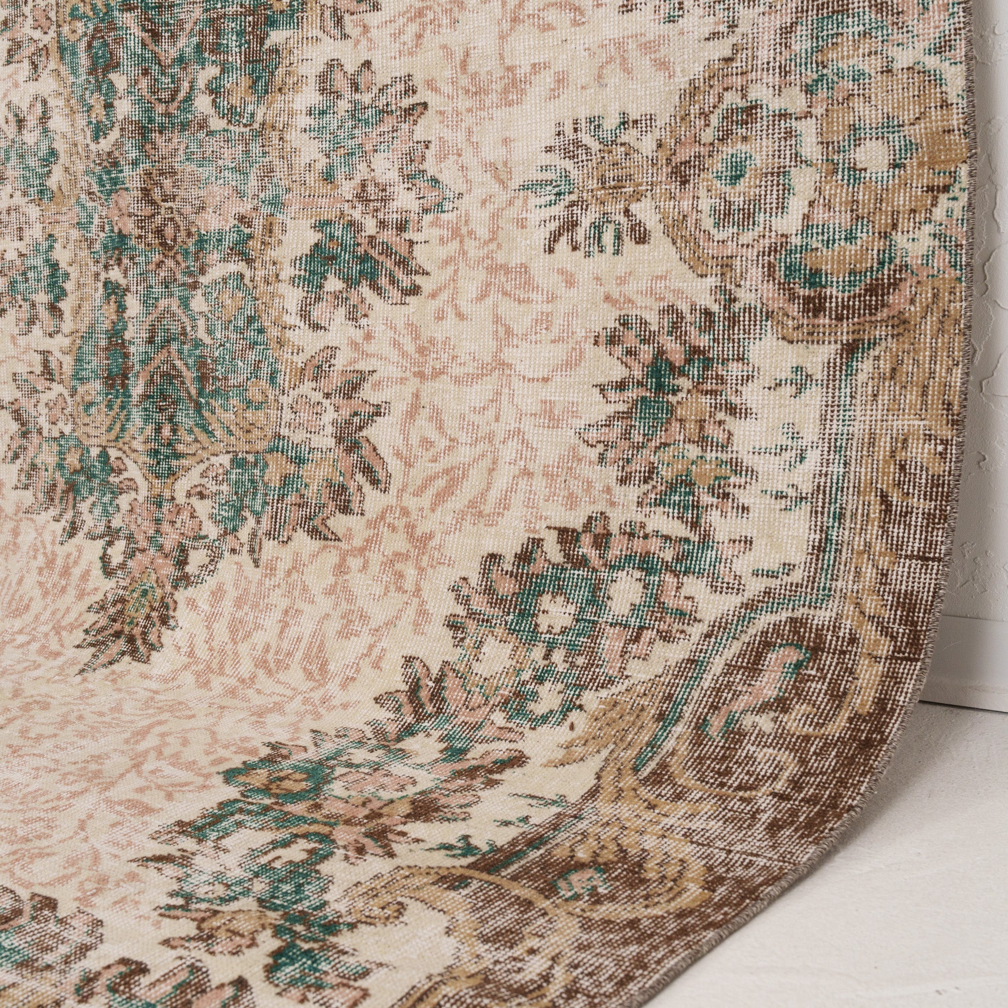 Beige and Brown Area Wool Rug