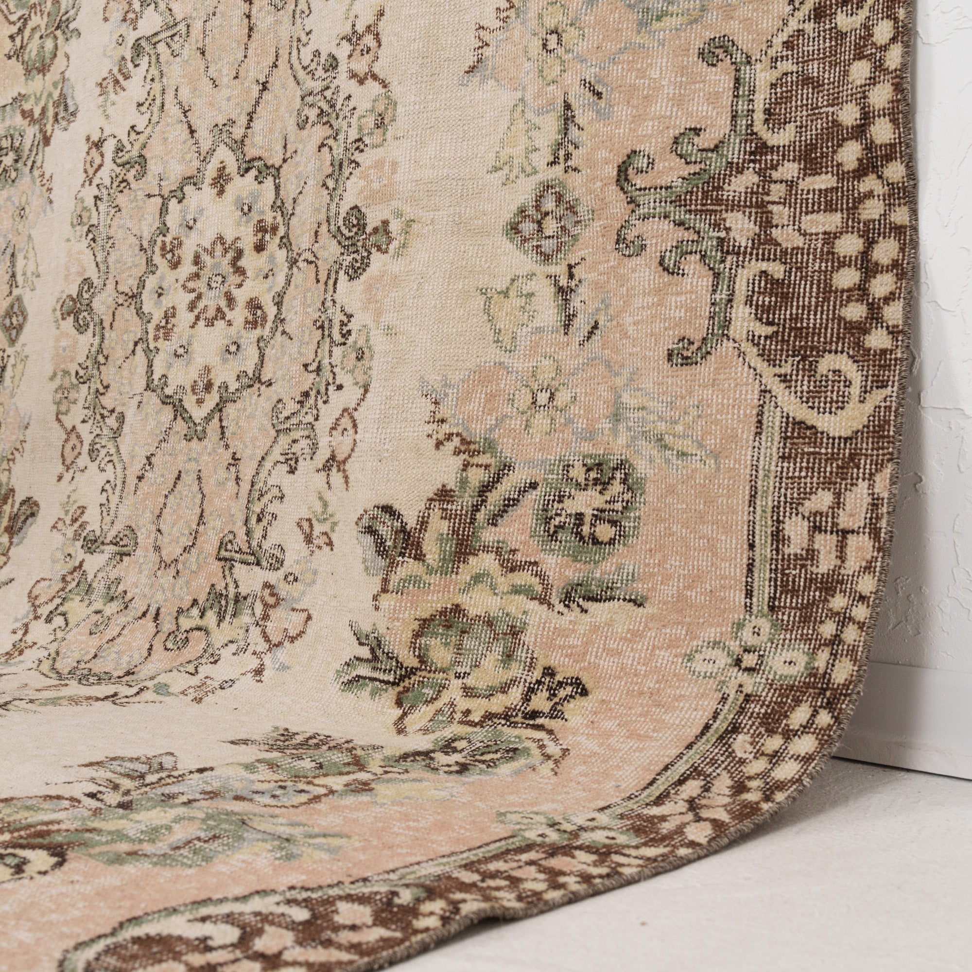 Beige and Brown Area Wool Rug