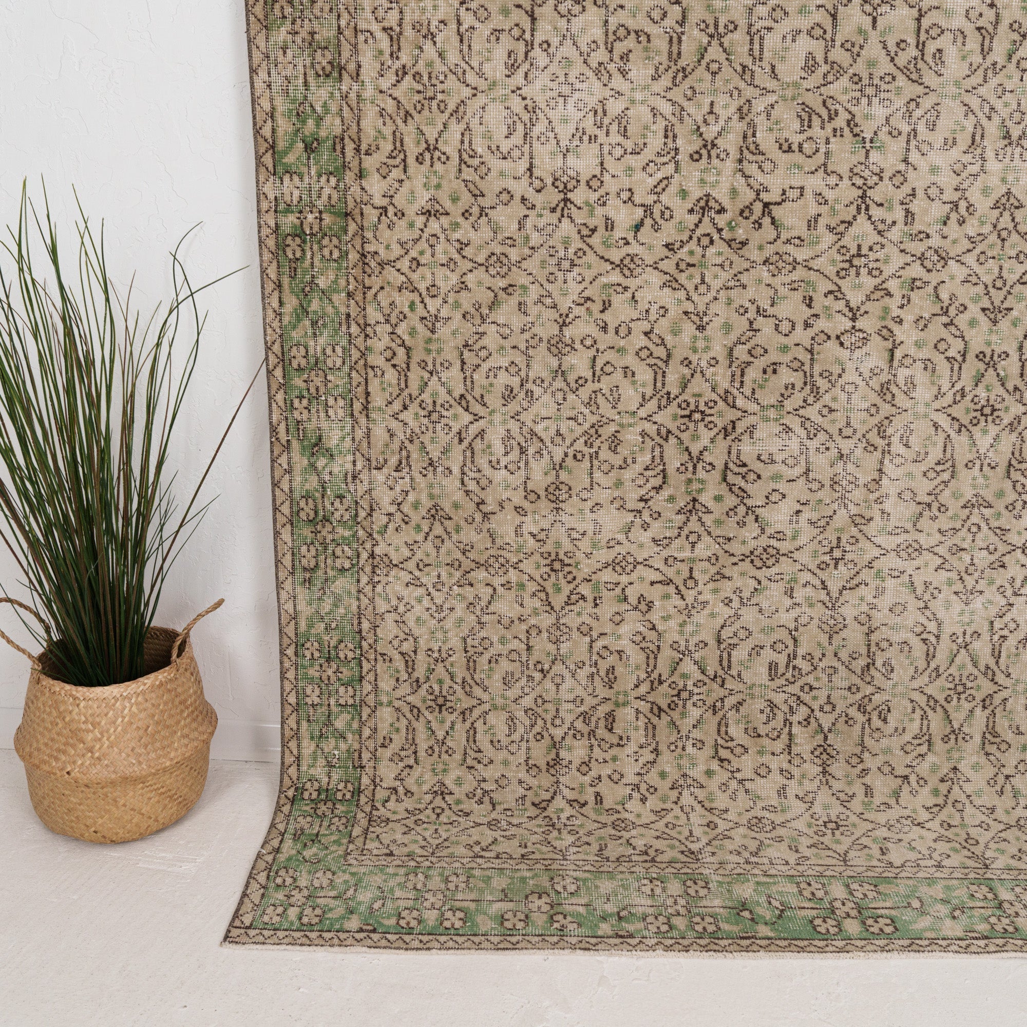 Large Green Antique Rug