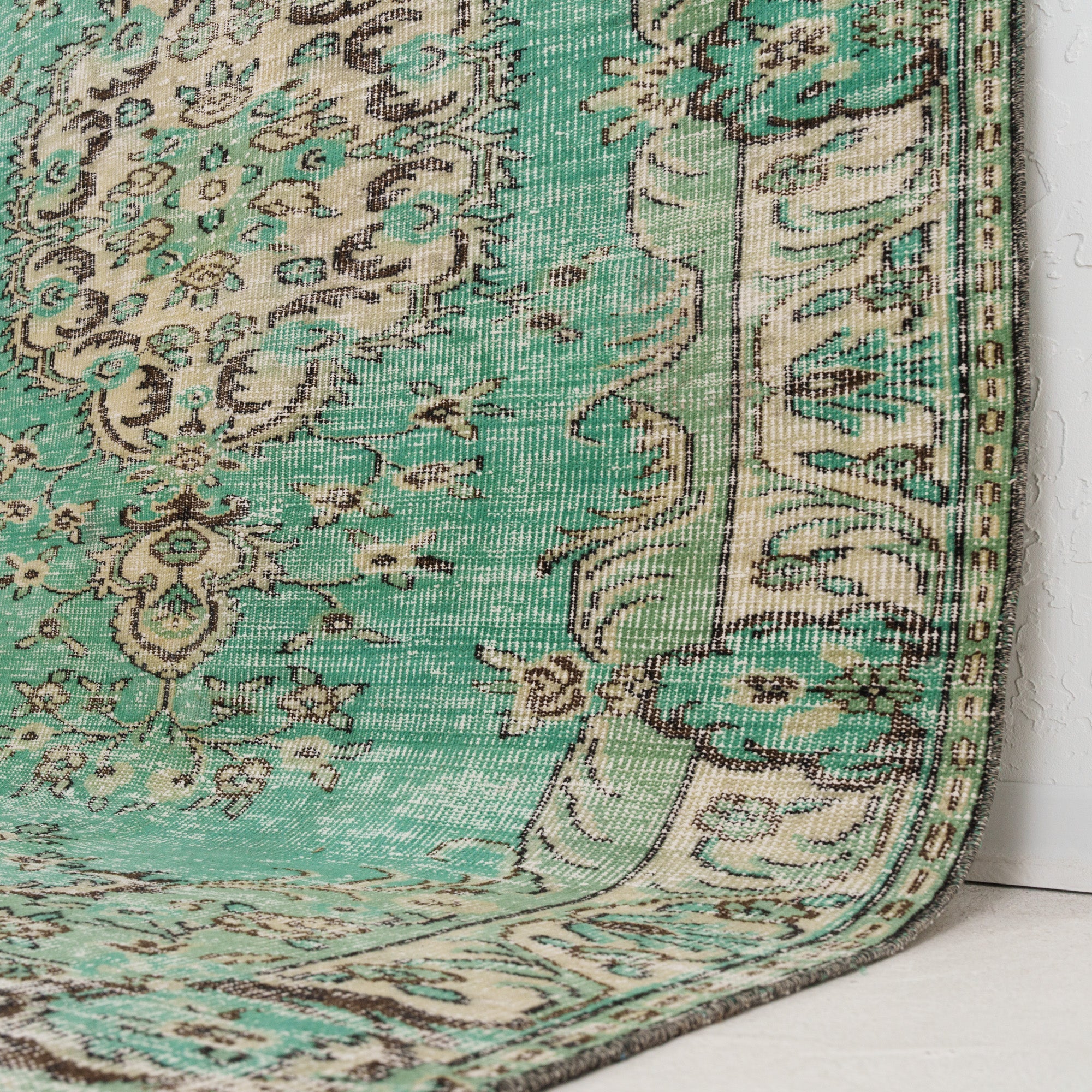 Green and Blue Area Wool Rug