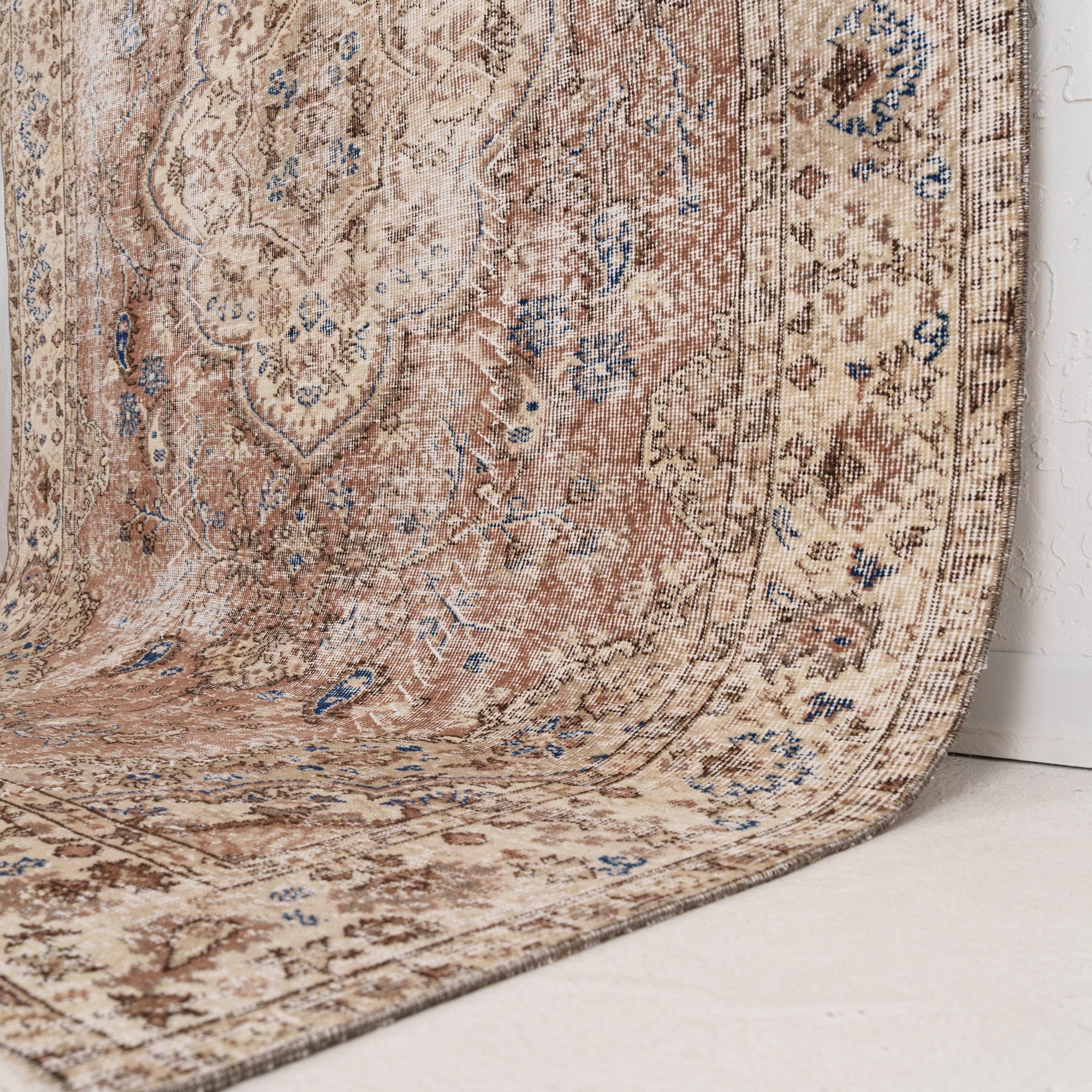 Brown and Beige Area Wool Rug