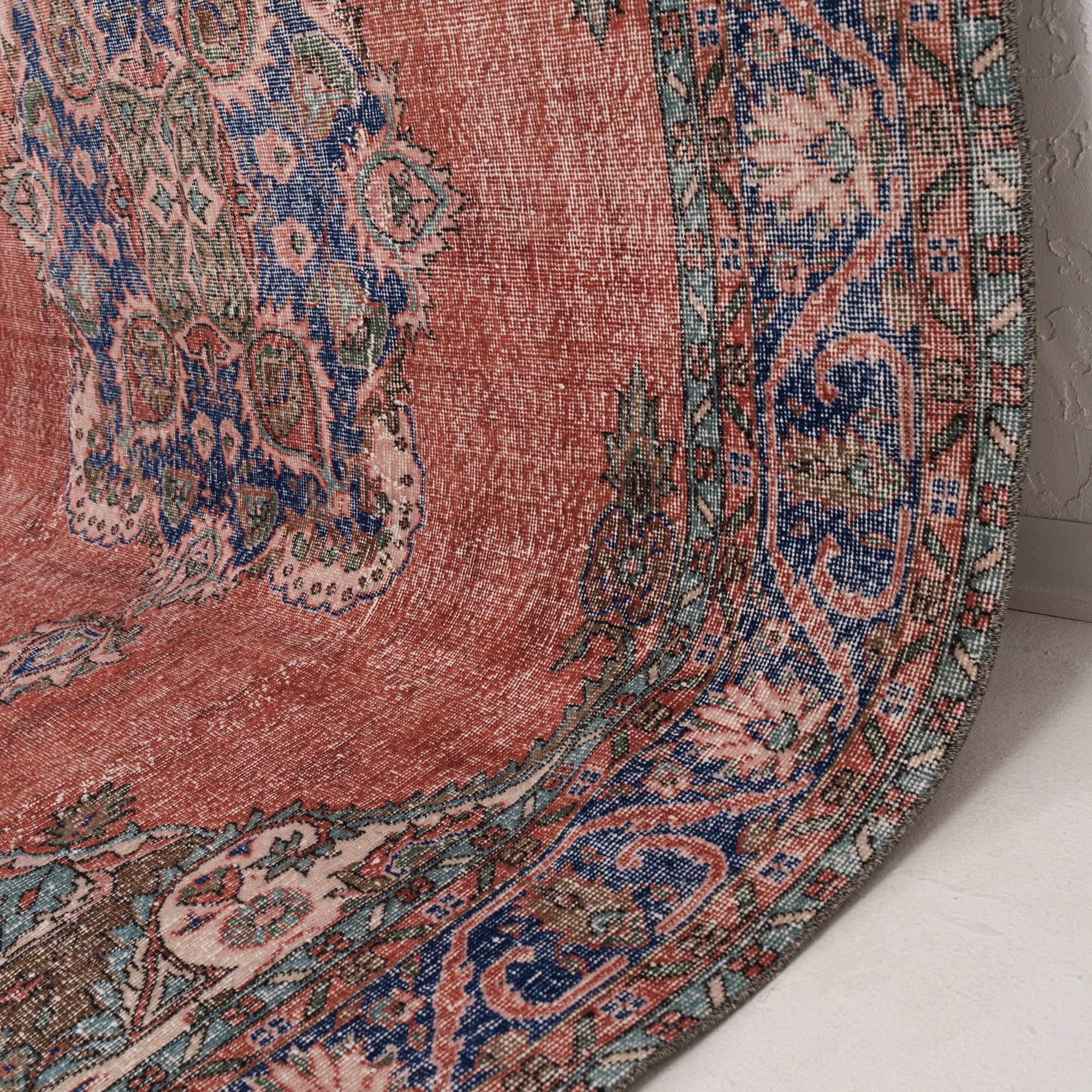 Red and Blue Area Wool Rug