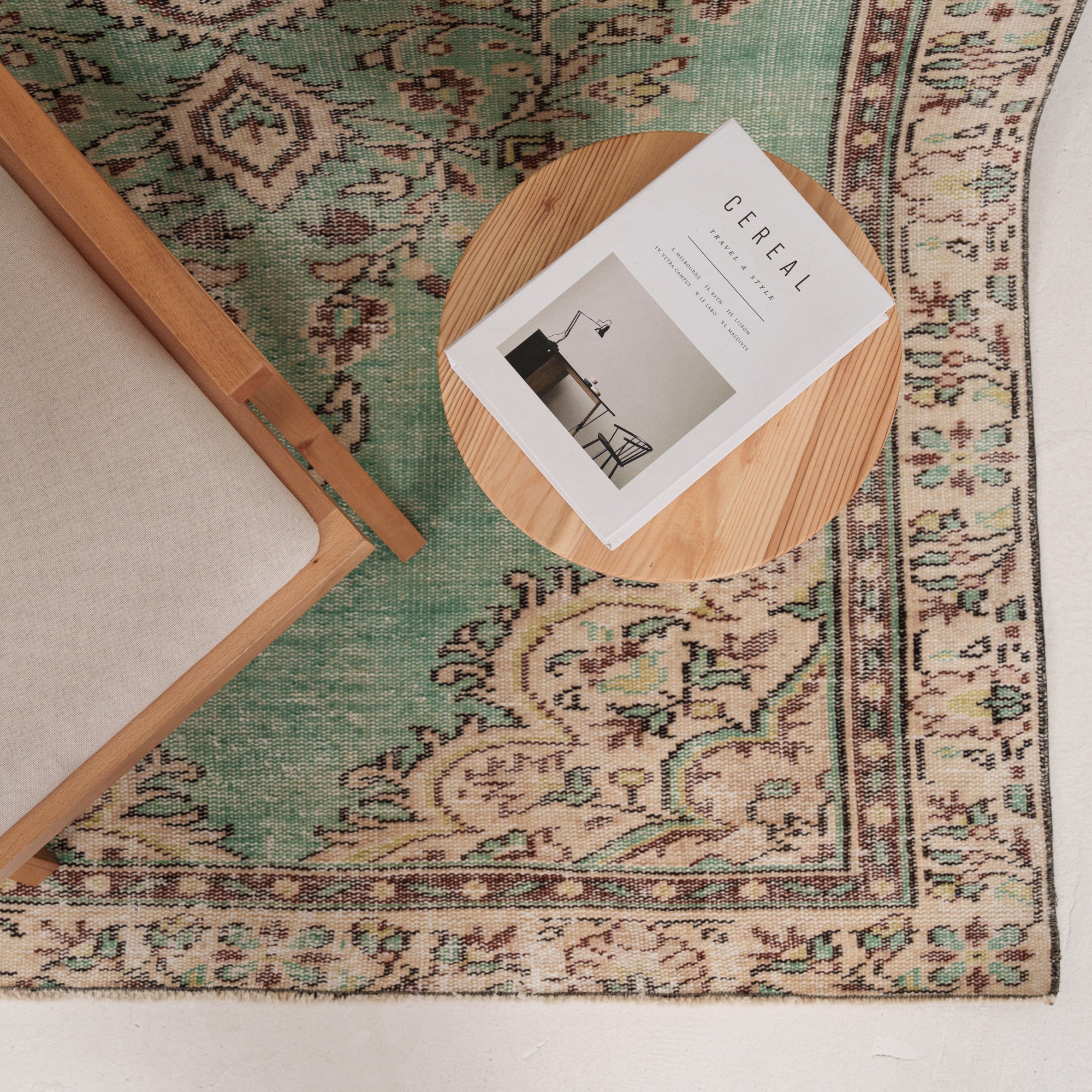 5x9 Green Turkish Rug
