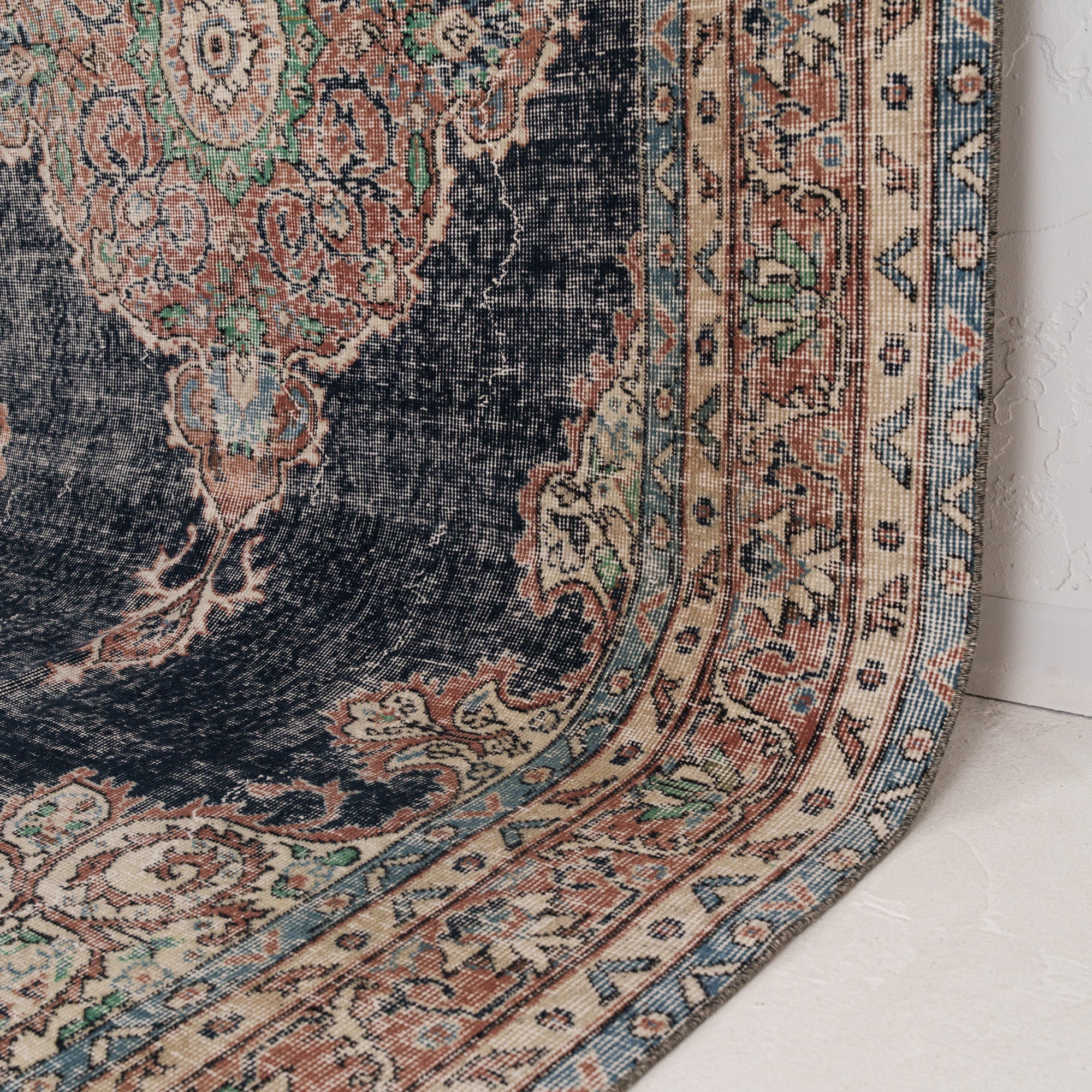 Blue and Beige Area Wool Rug