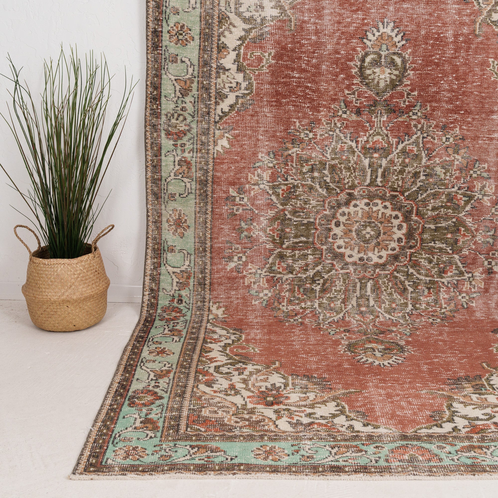 Large Green Antique Rug