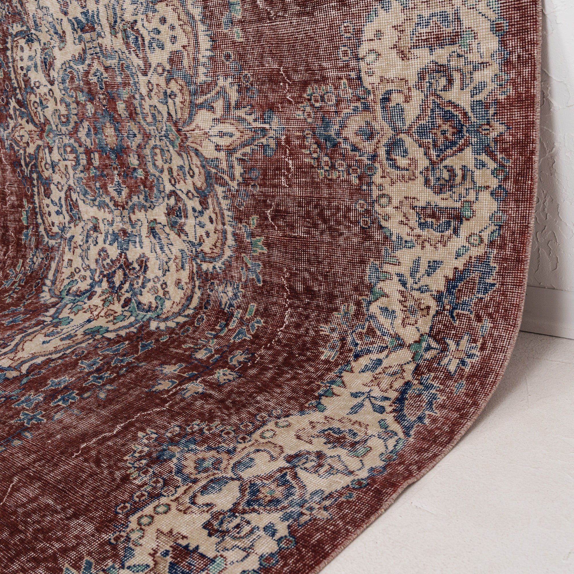 Red and Beige Area Wool Rug