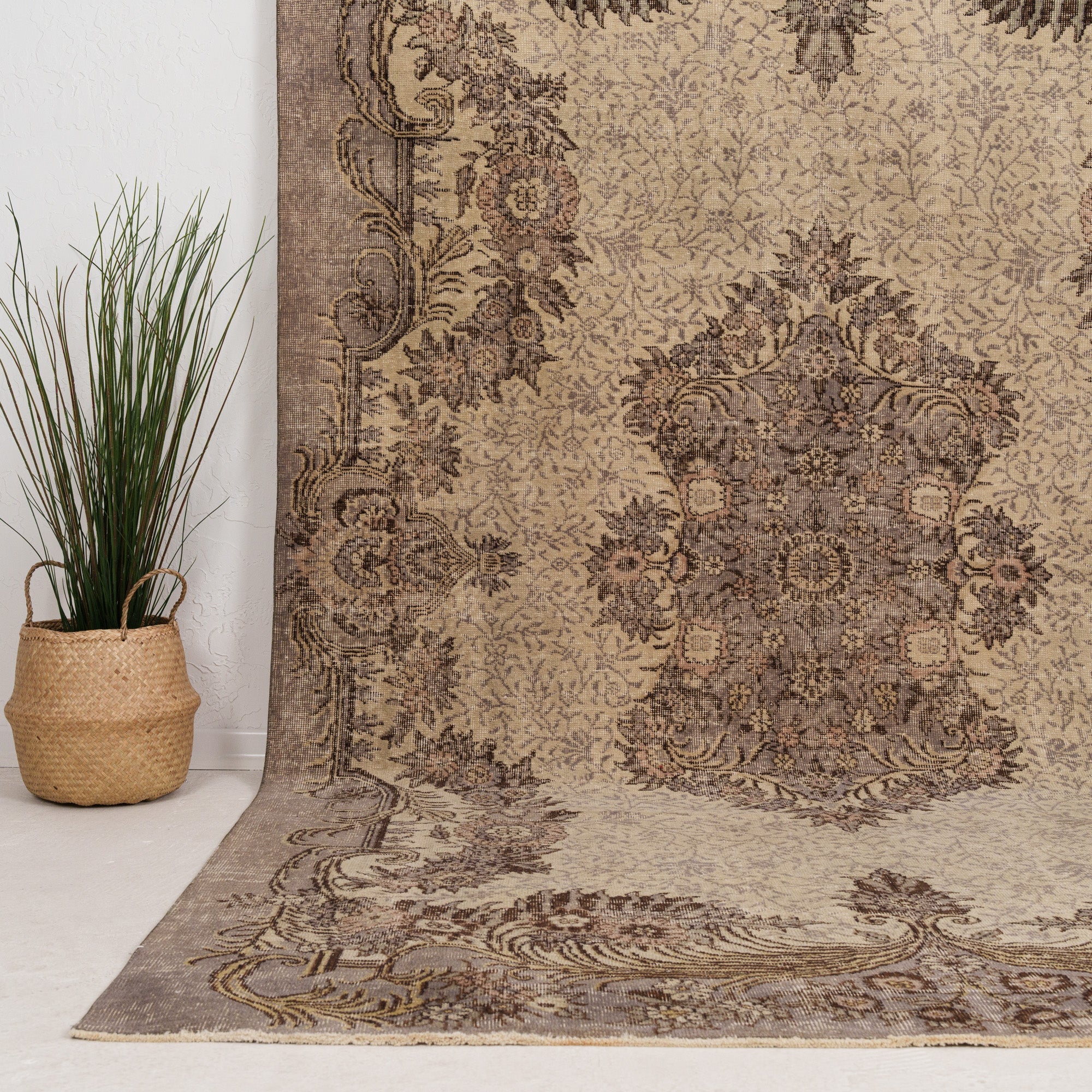 Large Brown Antique Rug