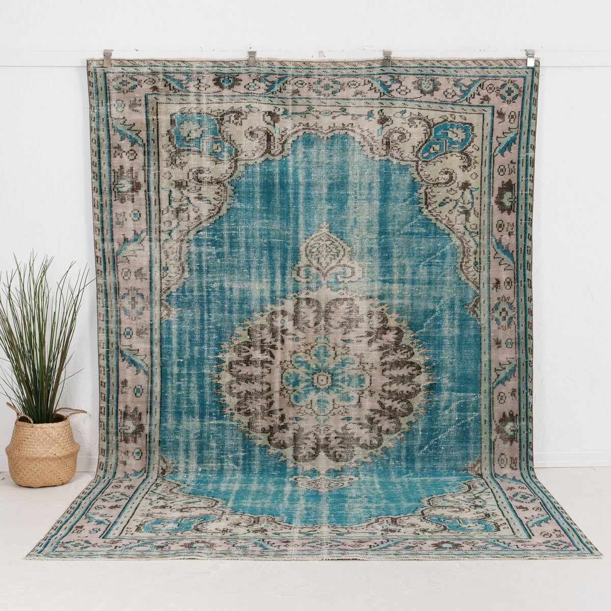 Large Beige Antique Rug