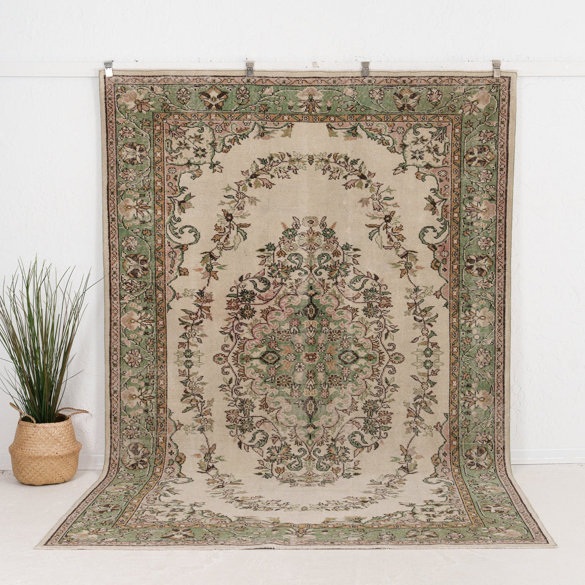 Large Green Antique Rug