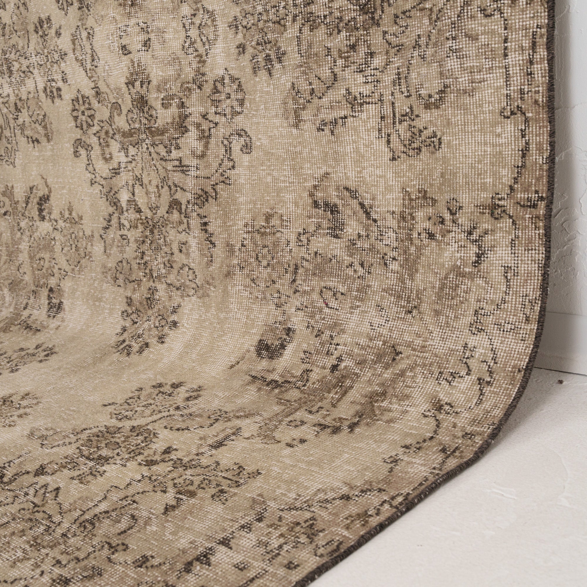 Beige and Brown Area Wool Rug