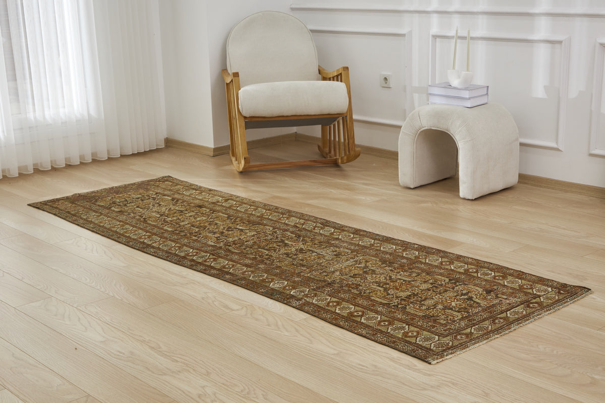 Zaile - Rich Brown Allover Pattern Sophistication | Kuden Rugs