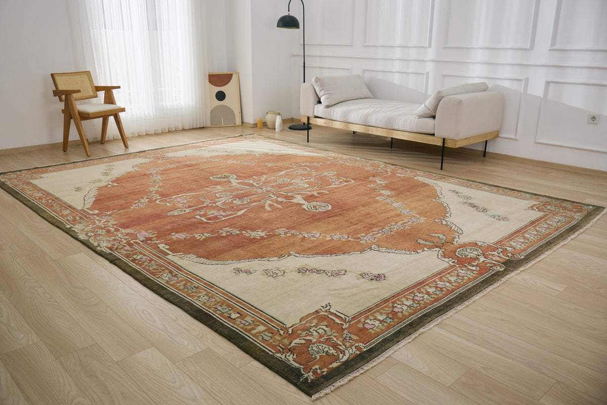Zeitia - Red Medallion Pattern Sophistication | Kuden Rugs