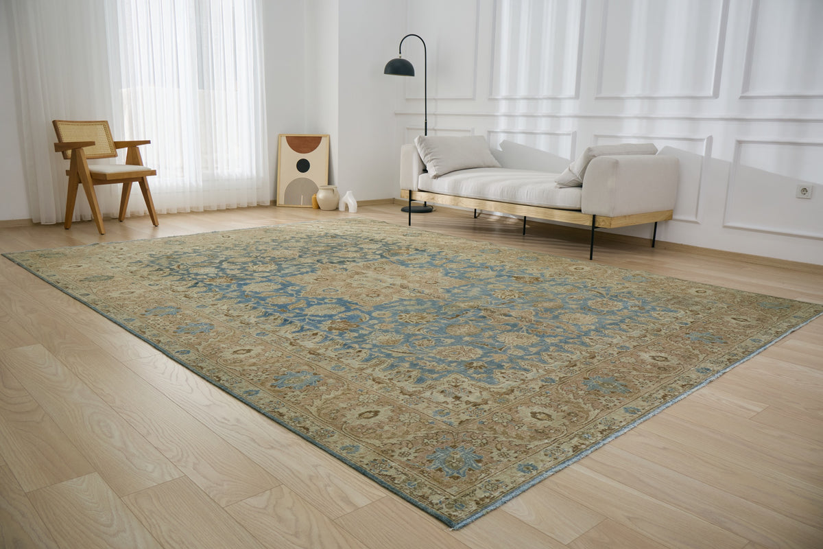 Ziona - Blue Medallion Pattern Sophistication | Kuden Rugs