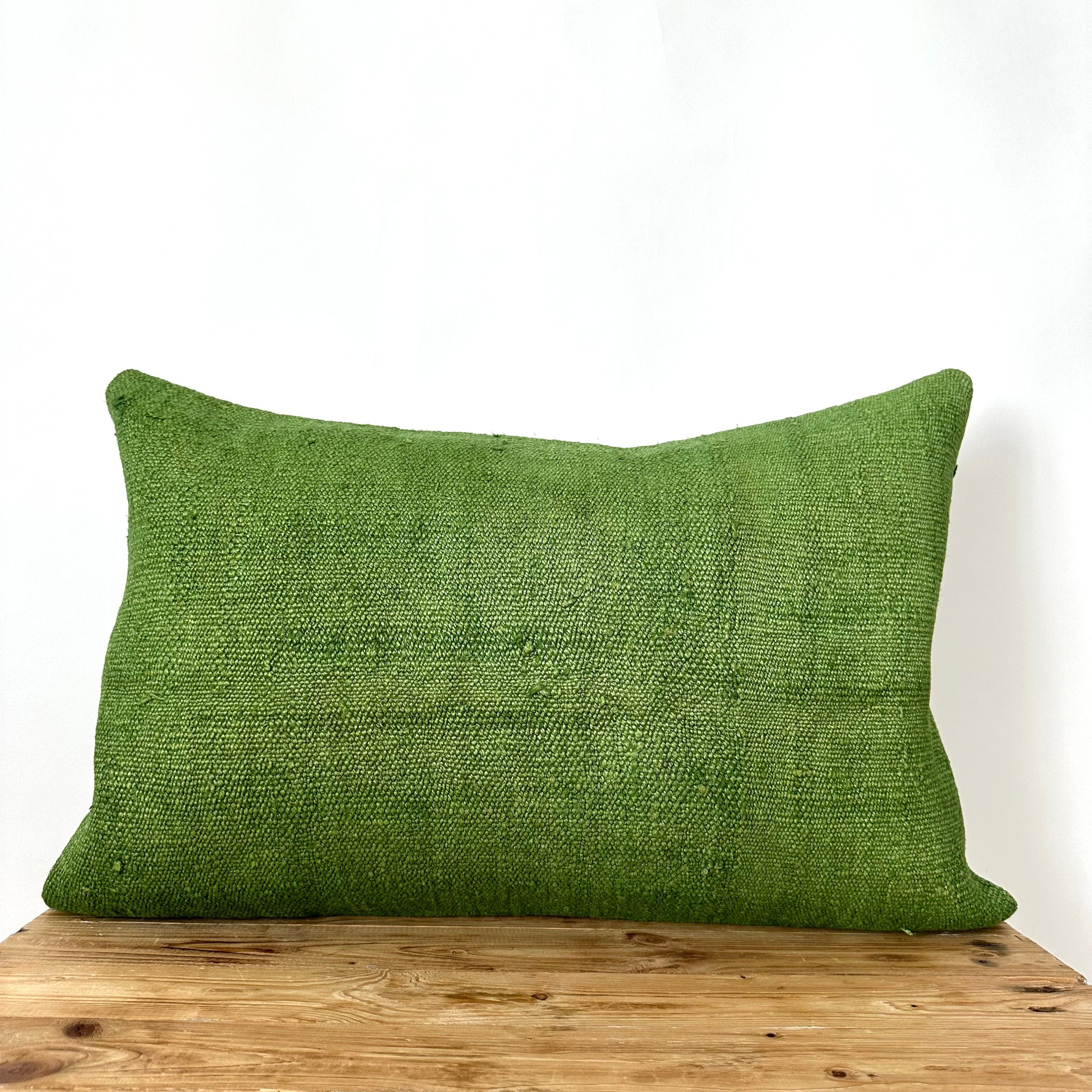 Cleonie - Green Hemp Pillow Cover