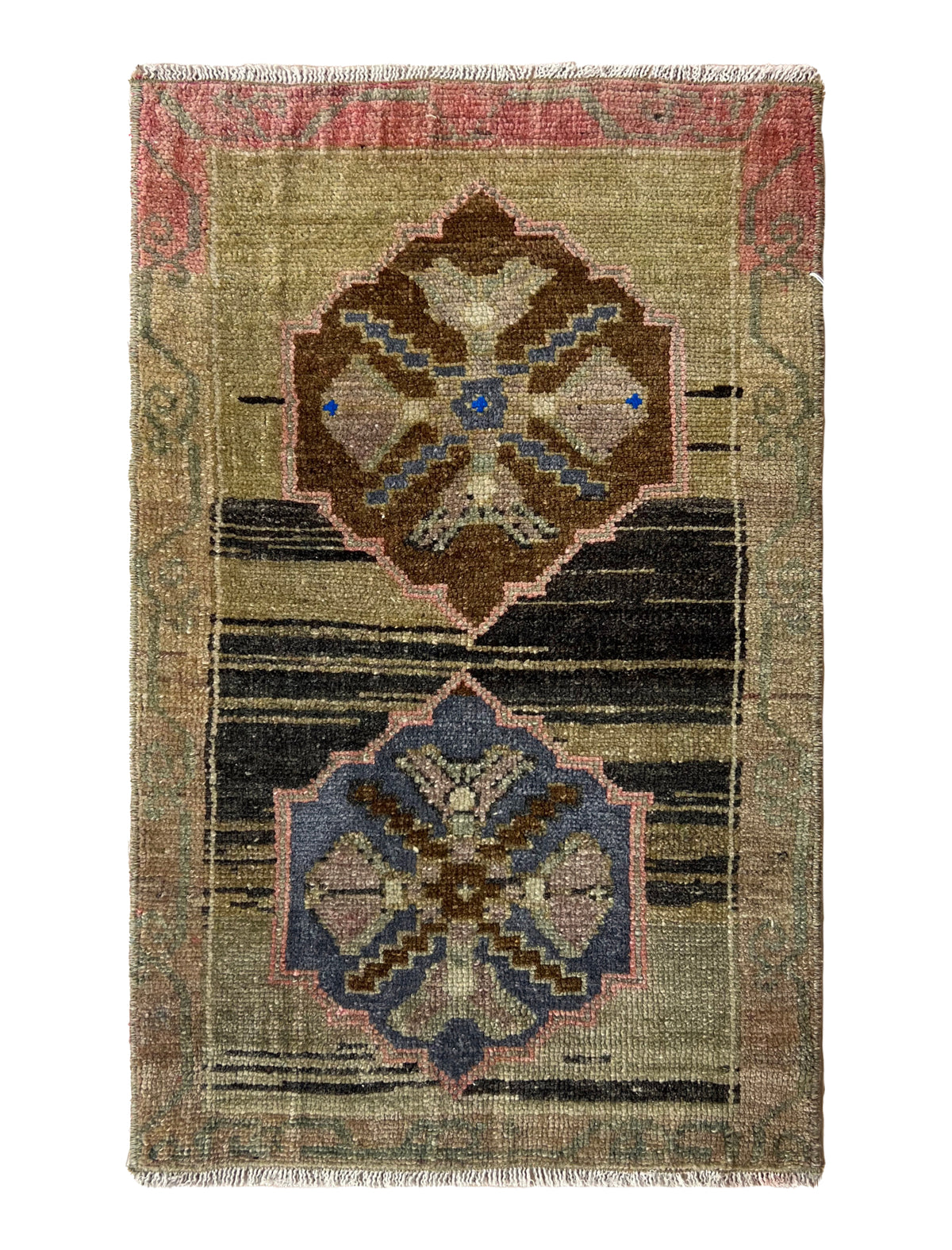 Kinzee - Vintage Mini Beige Area Rug - kudenrugs