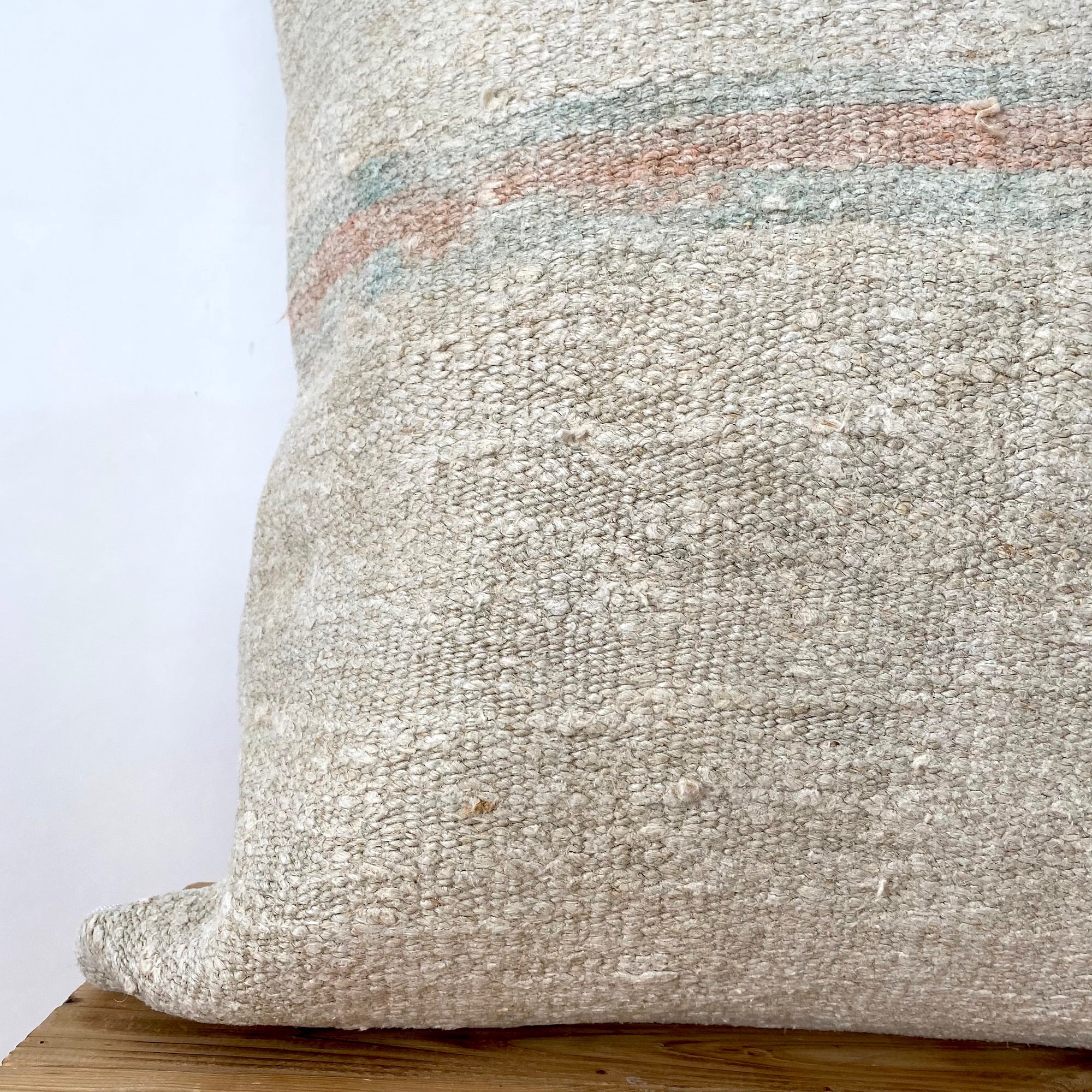 Beatah - Beige Hemp Pillow Cover - kudenrugs