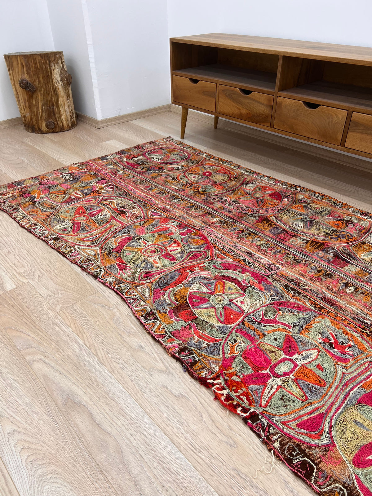 Treva - Multi Color Turkish Kilim Rug - kudenrugs