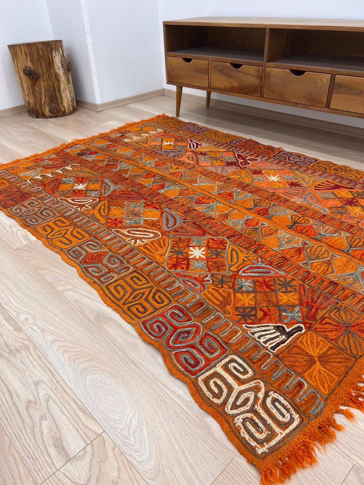 Udelle - Multi Color Turkish Kilim Rug - kudenrugs