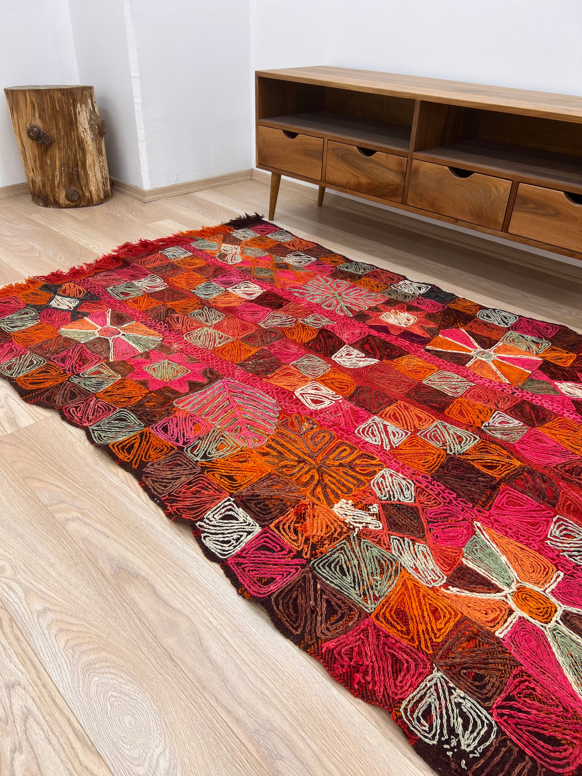 Ulrike - Multi Color Turkish Kilim Rug - kudenrugs