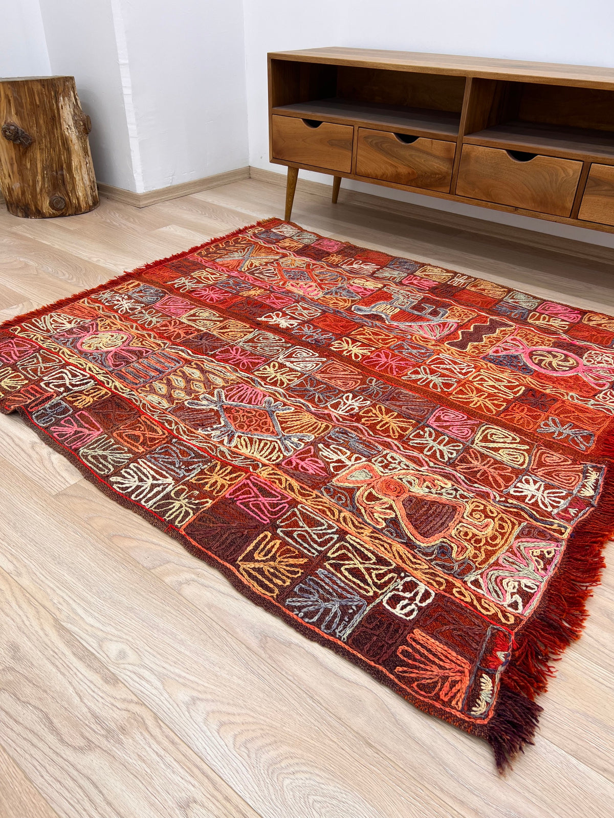 Uriella - Multi Color Turkish Kilim Rug - kudenrugs