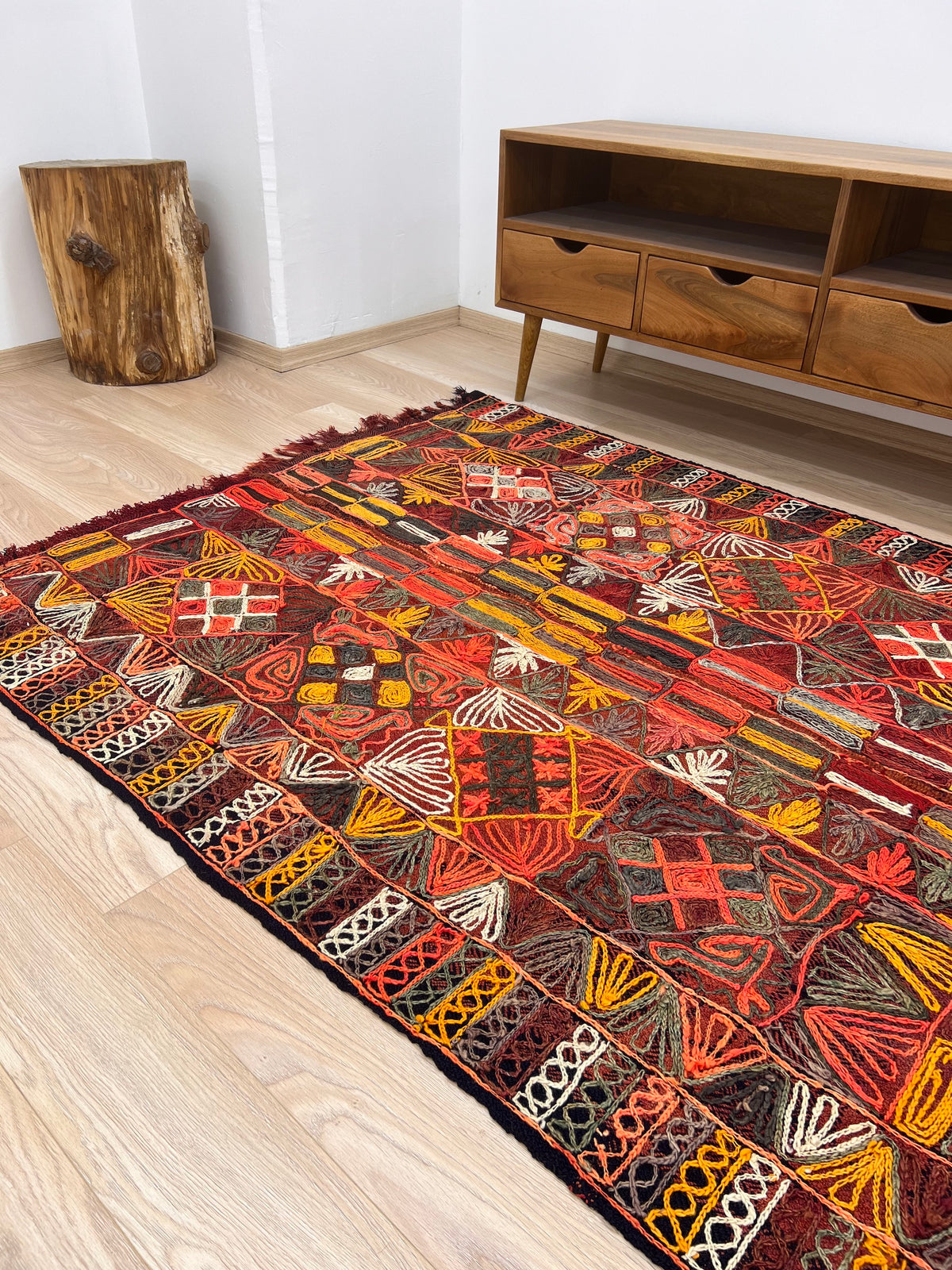 Ursie - Multi Color Turkish Kilim Rug - kudenrugs