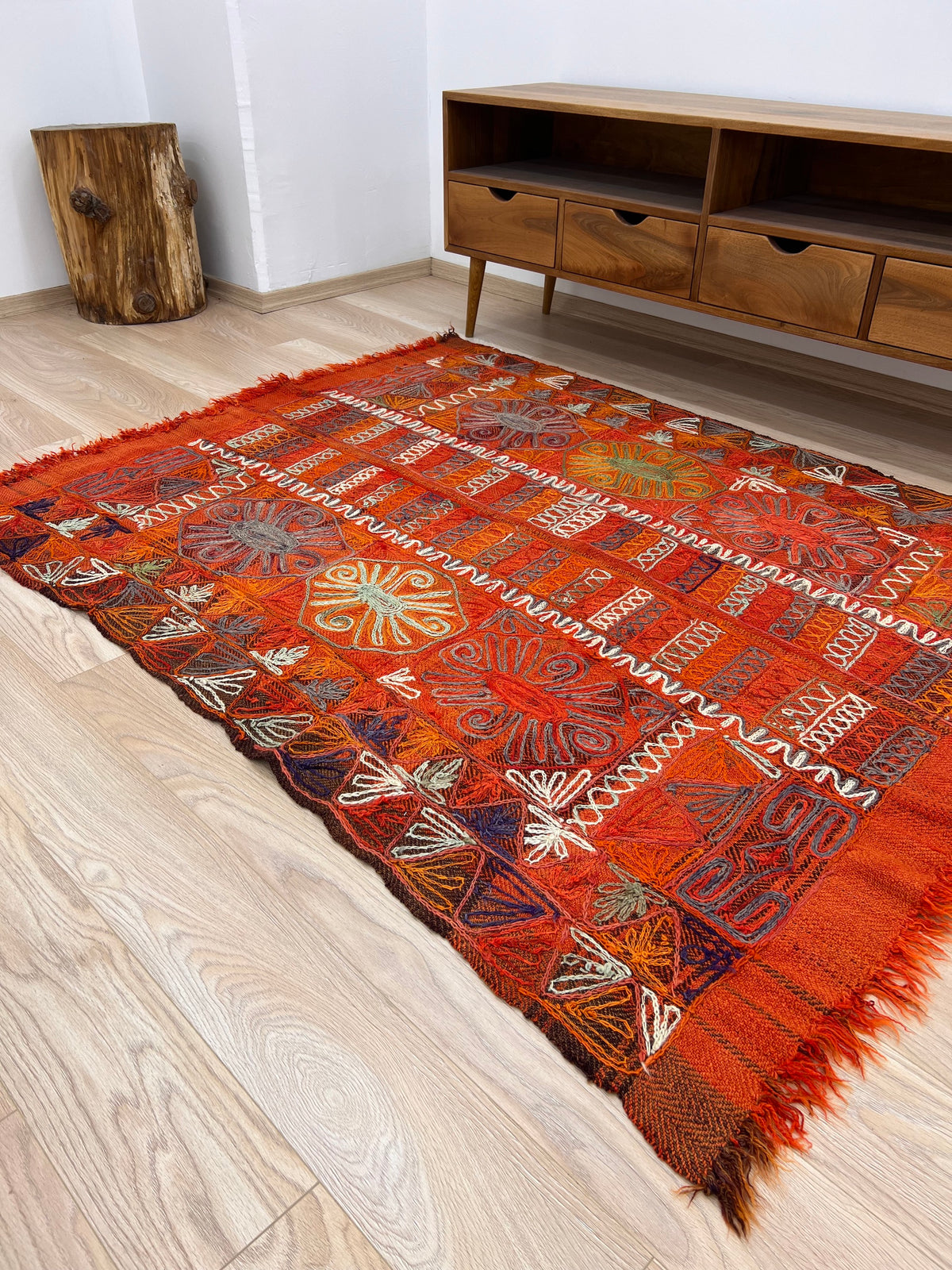 Akilah - Multi Color Turkish Kilim Rug - kudenrugs
