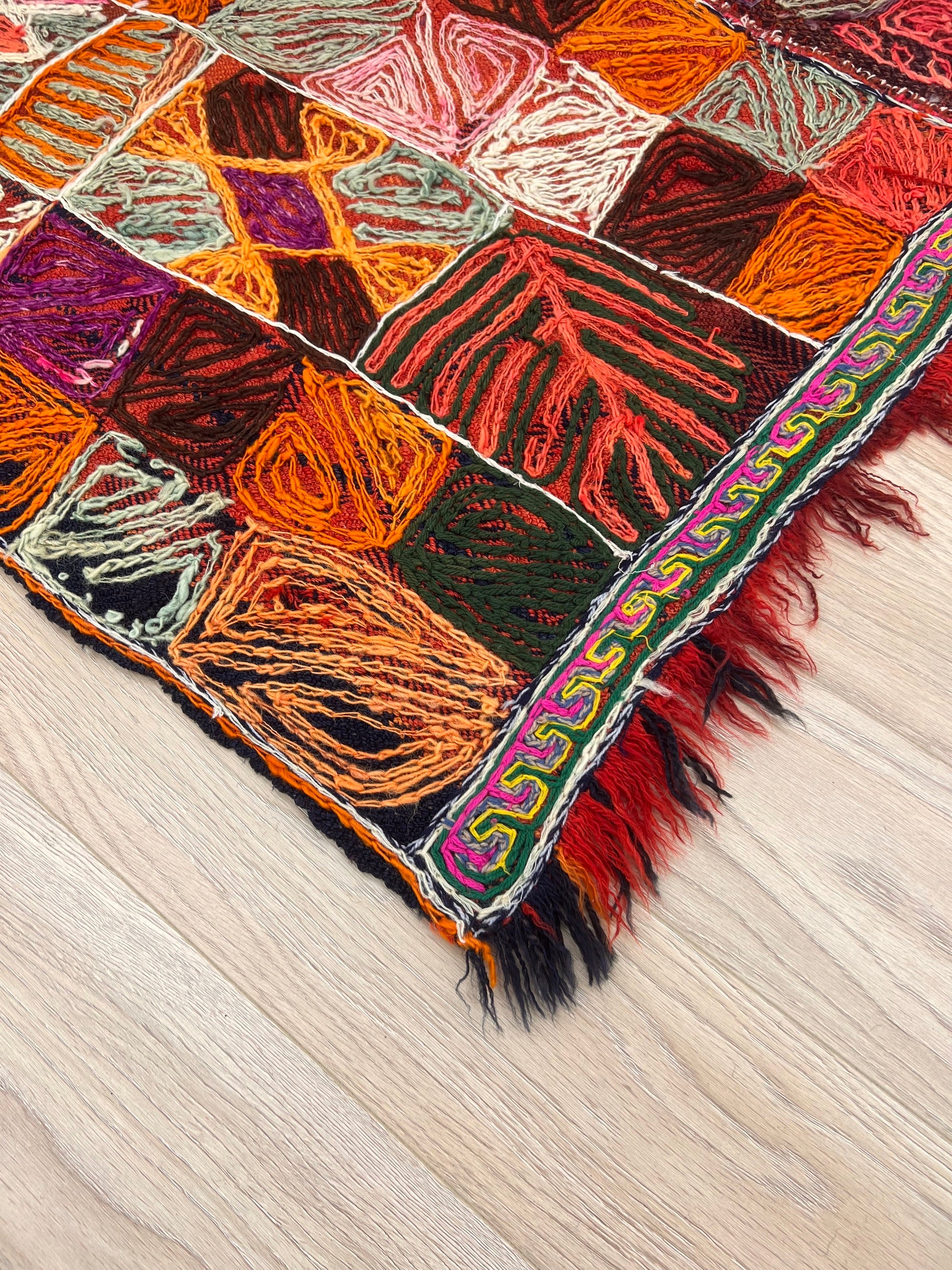 Akosua - Multi Color Turkish Kilim Rug - kudenrugs