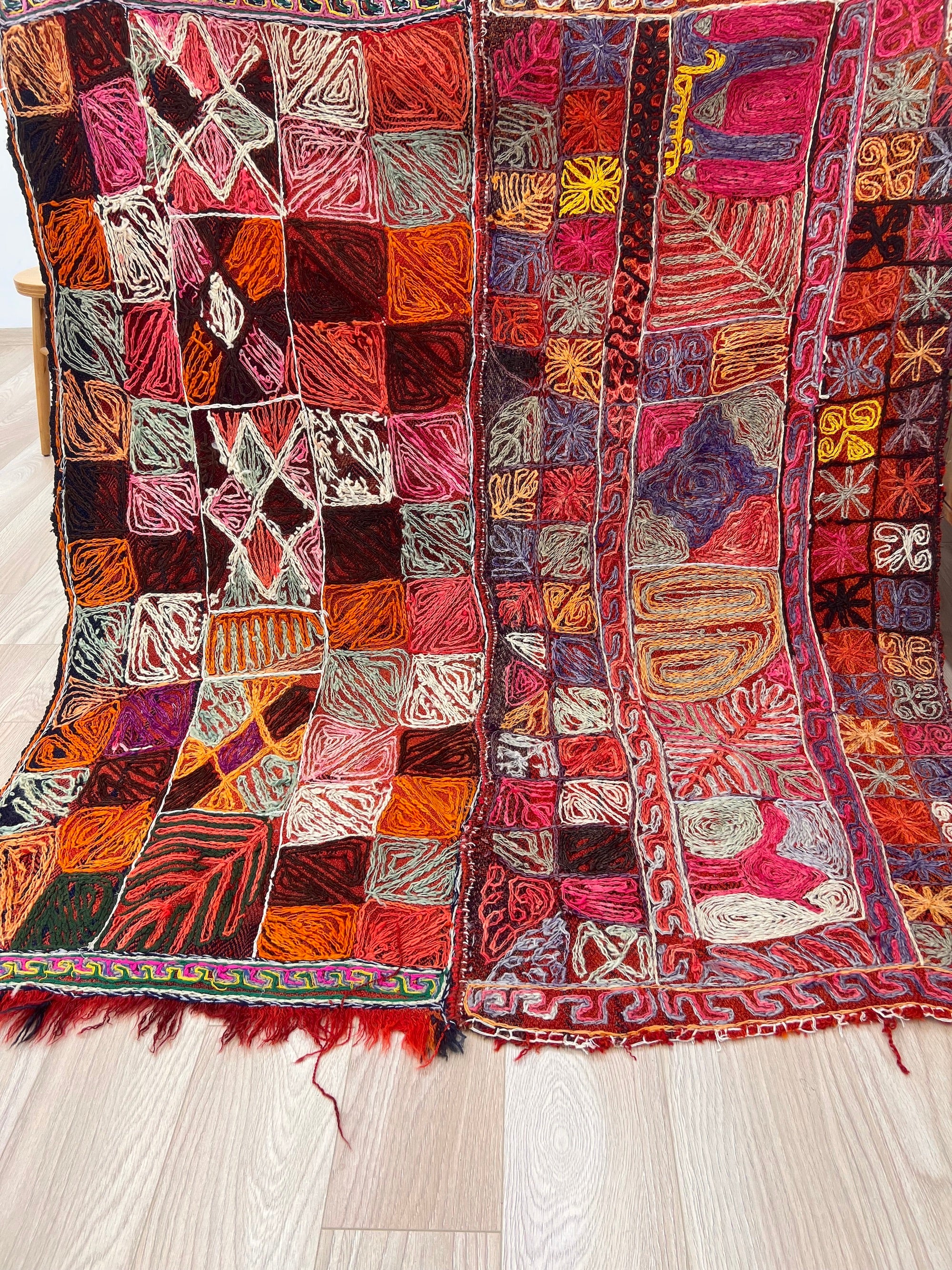 Akosua - Multi Color Turkish Kilim Rug - kudenrugs
