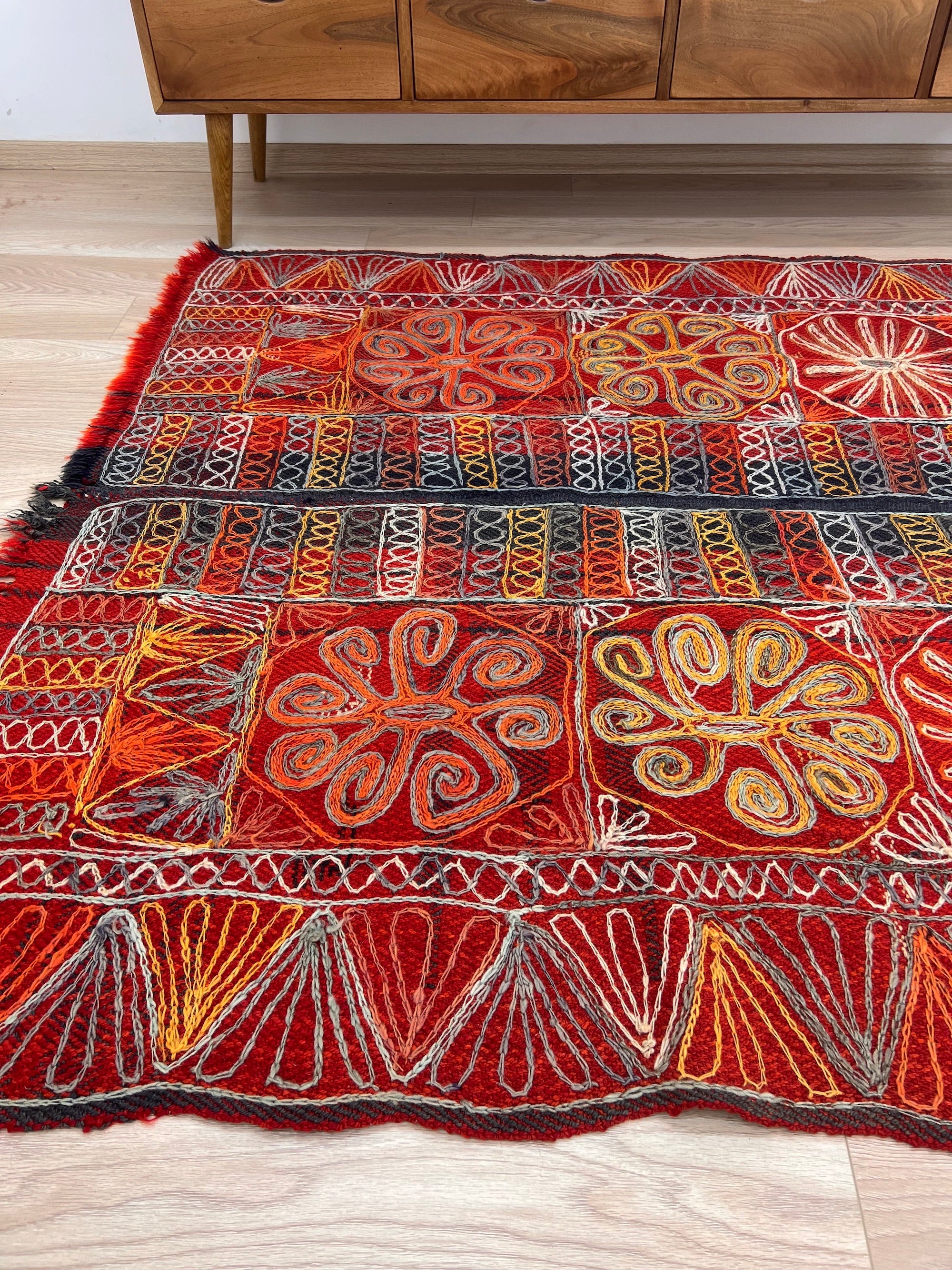 Allix - Multi Color Turkish Kilim Rug - kudenrugs