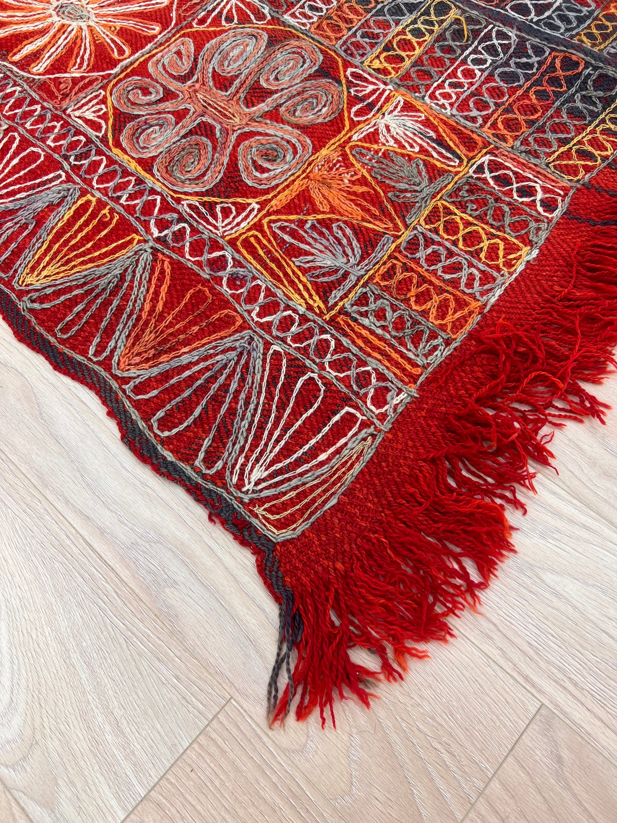 Allix - Multi Color Turkish Kilim Rug - kudenrugs