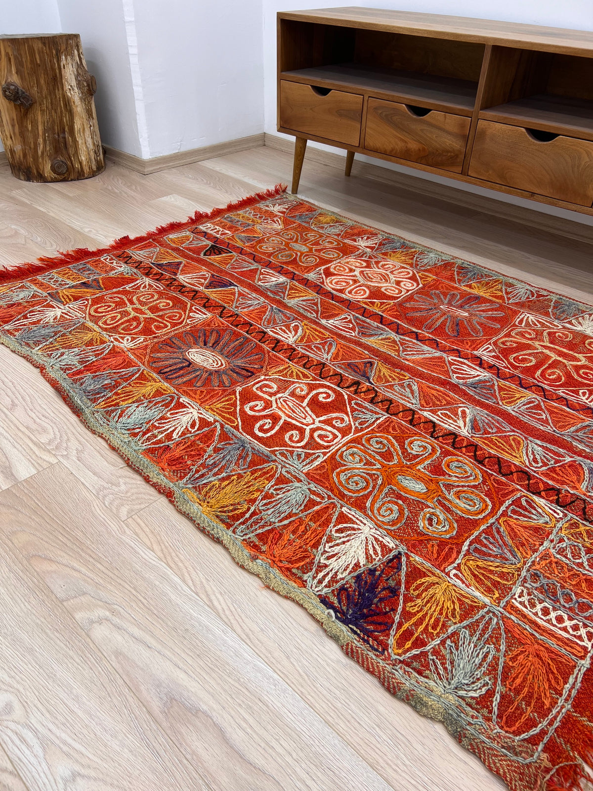 Alsinia - Multi Color Turkish Kilim Rug - kudenrugs