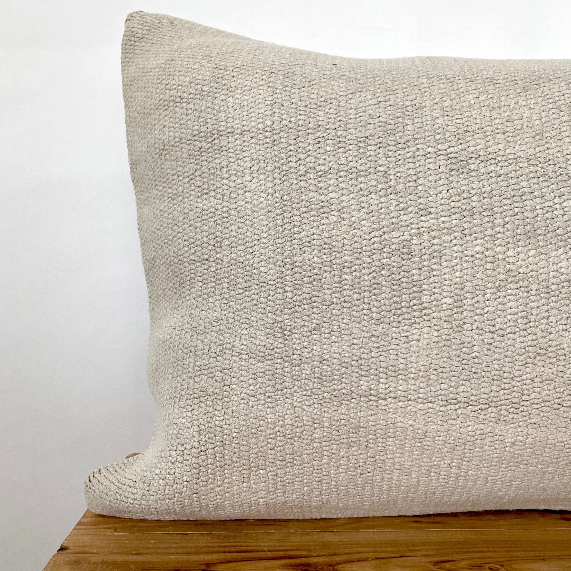 Fionna - Beige Hemp Pillow Cover - kudenrugs