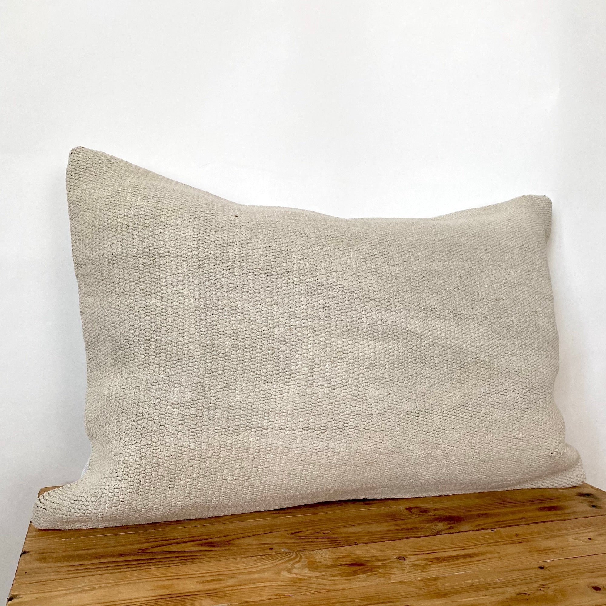Fionna - Beige Hemp Pillow Cover - kudenrugs