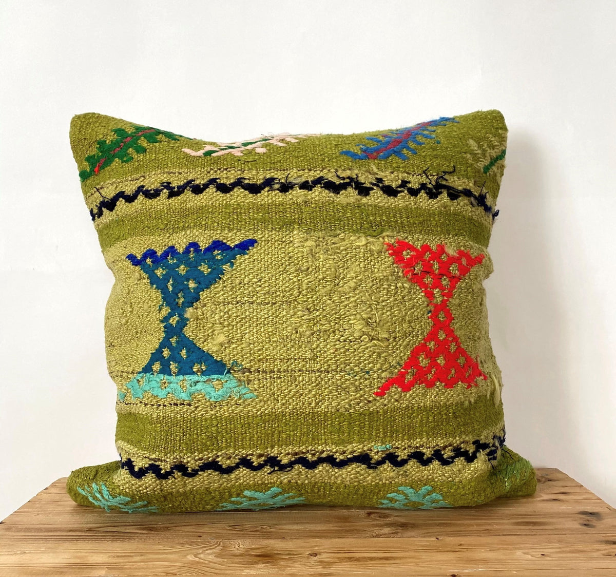 Geana - Olive Green Hemp Pillow Cover - kudenrugs
