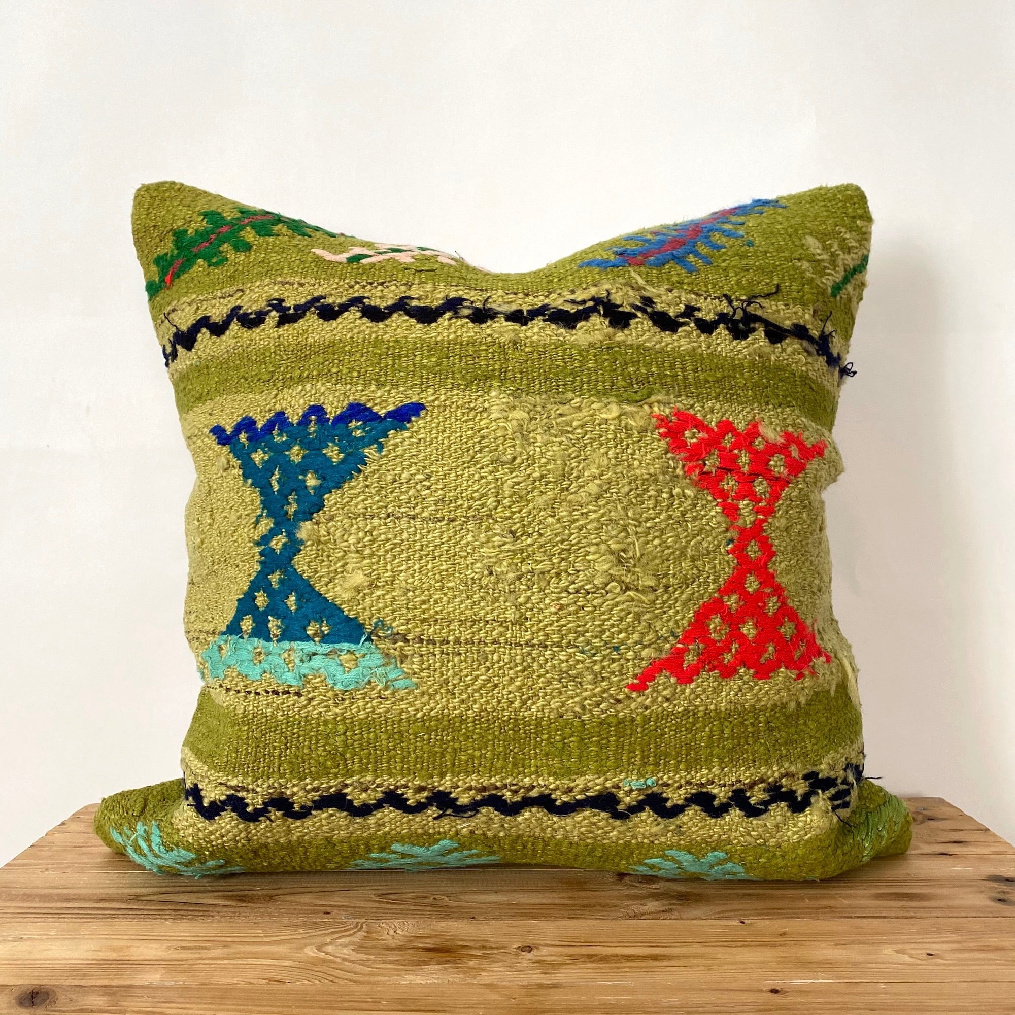 Geana - Olive Green Hemp Pillow Cover - kudenrugs