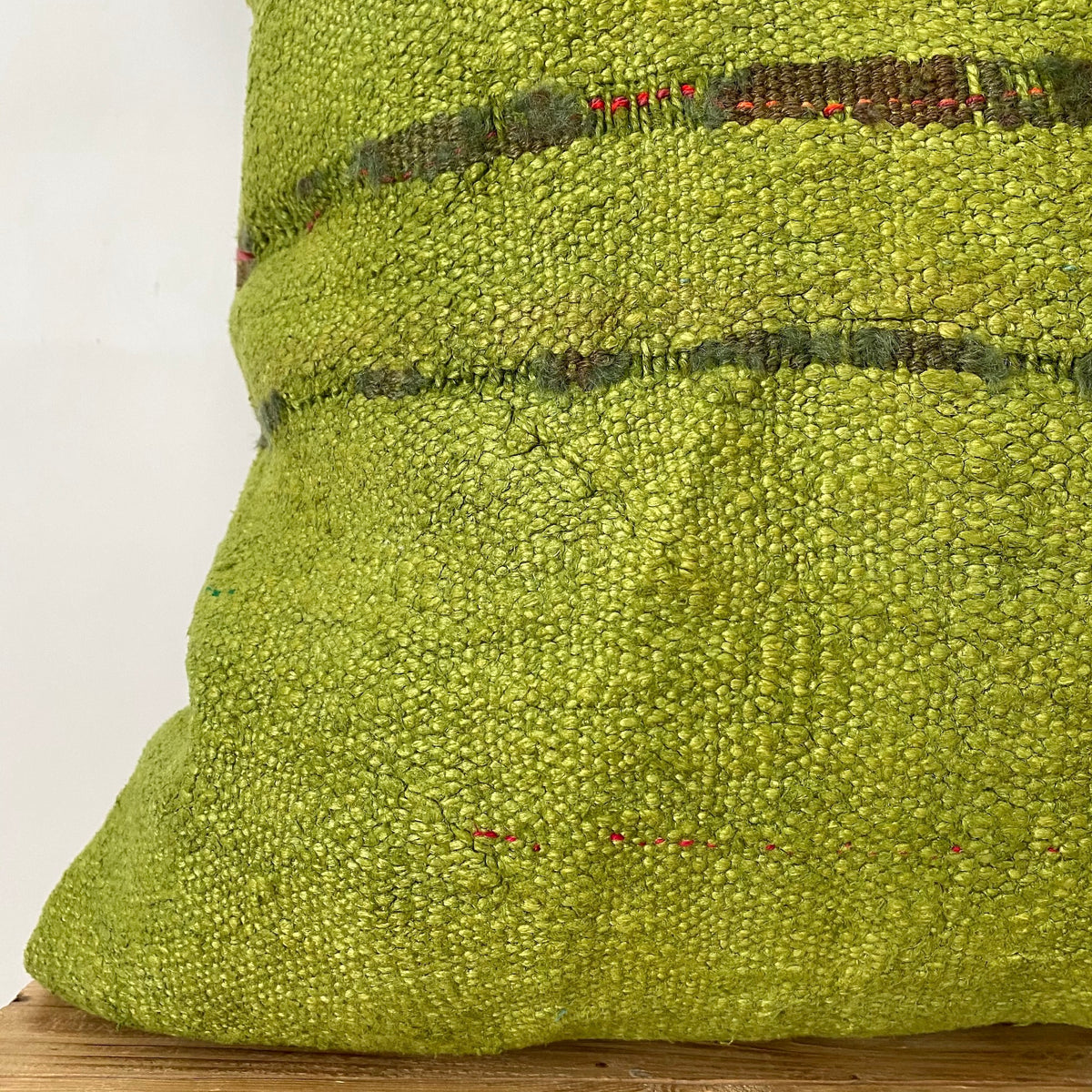 Garlinda - Olive Green Hemp Pillow Cover - kudenrugs