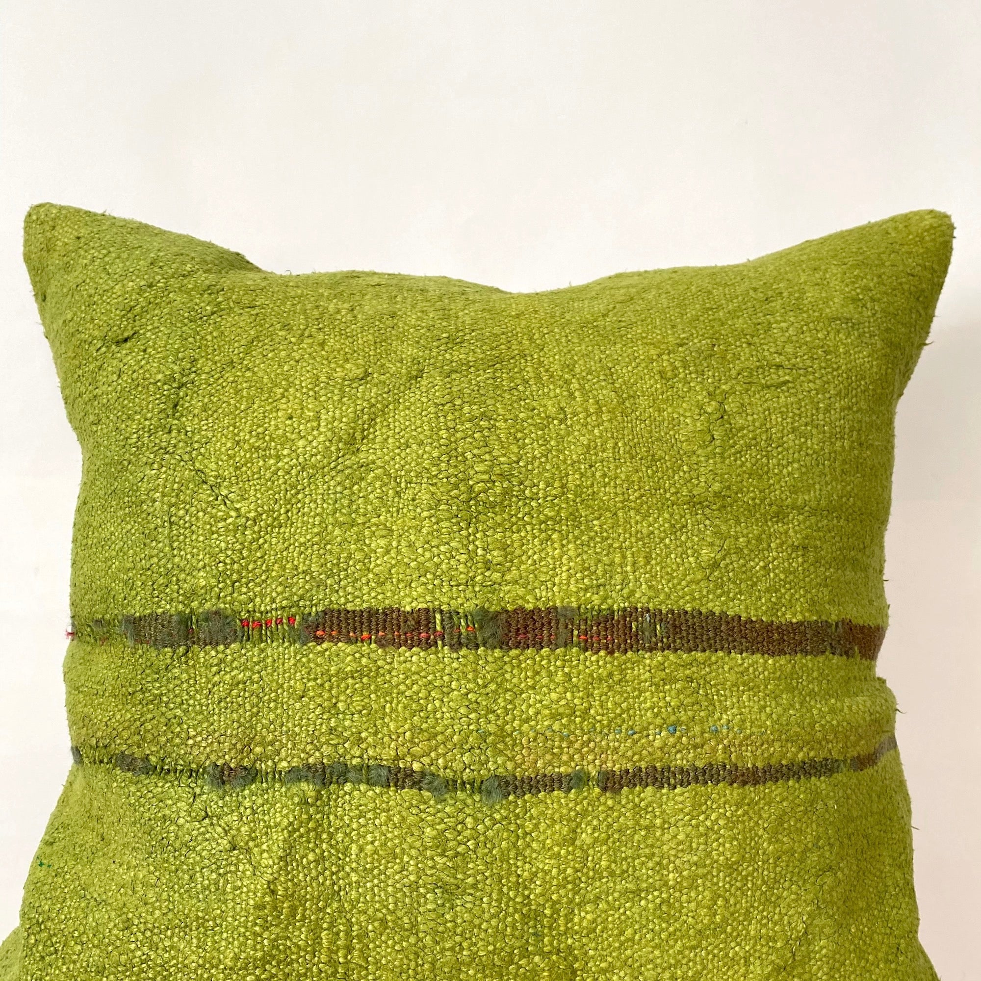 Garlinda - Olive Green Hemp Pillow Cover - kudenrugs