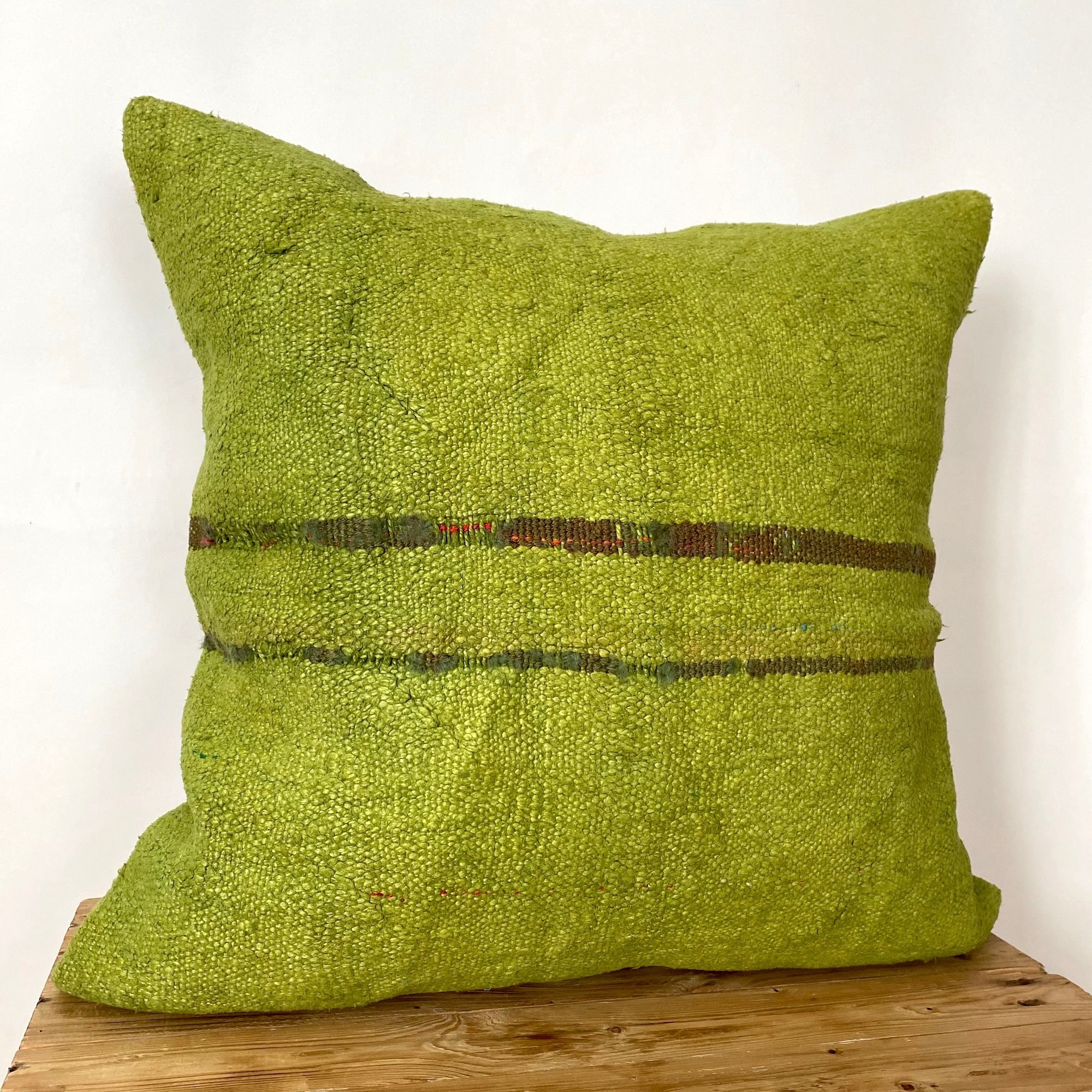 Garlinda - Olive Green Hemp Pillow Cover - kudenrugs
